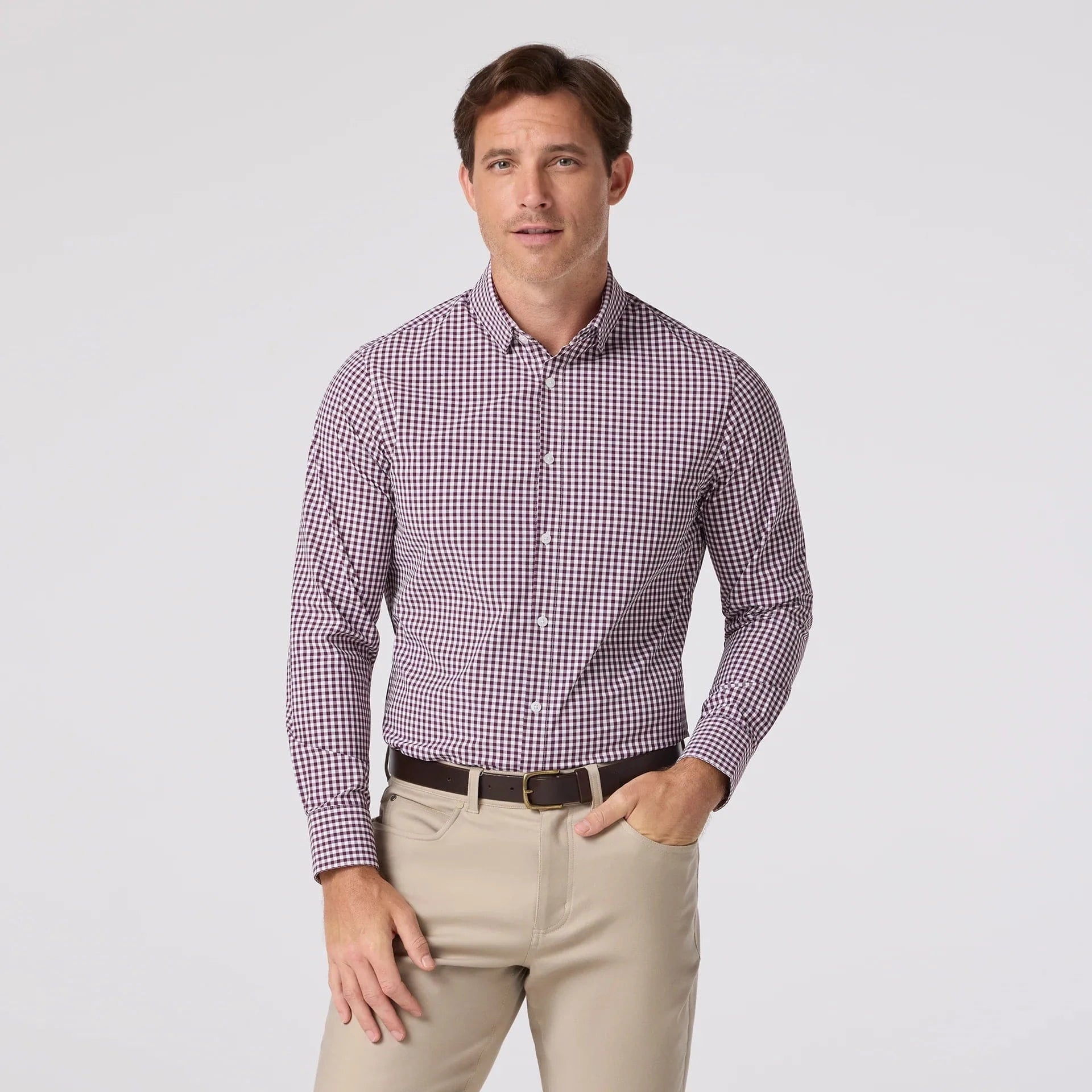Mizzen & Main Dress Shirts EGGPLANT CREW GINGHAM / S Leeward Dress Shirt