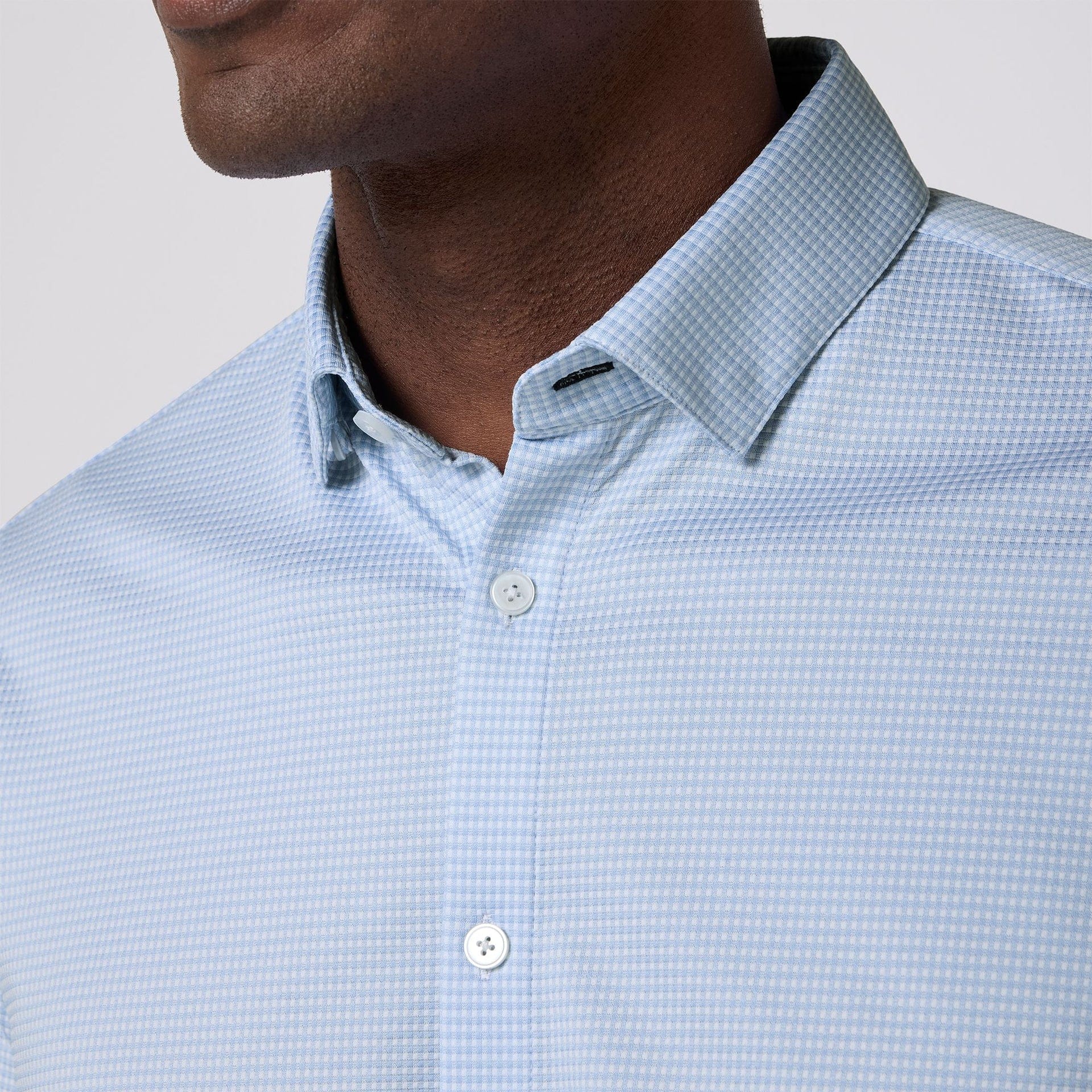 Mizzen & Main Dress Shirts Halyard Dress Shirt in Cloud Blue Peter Gingham