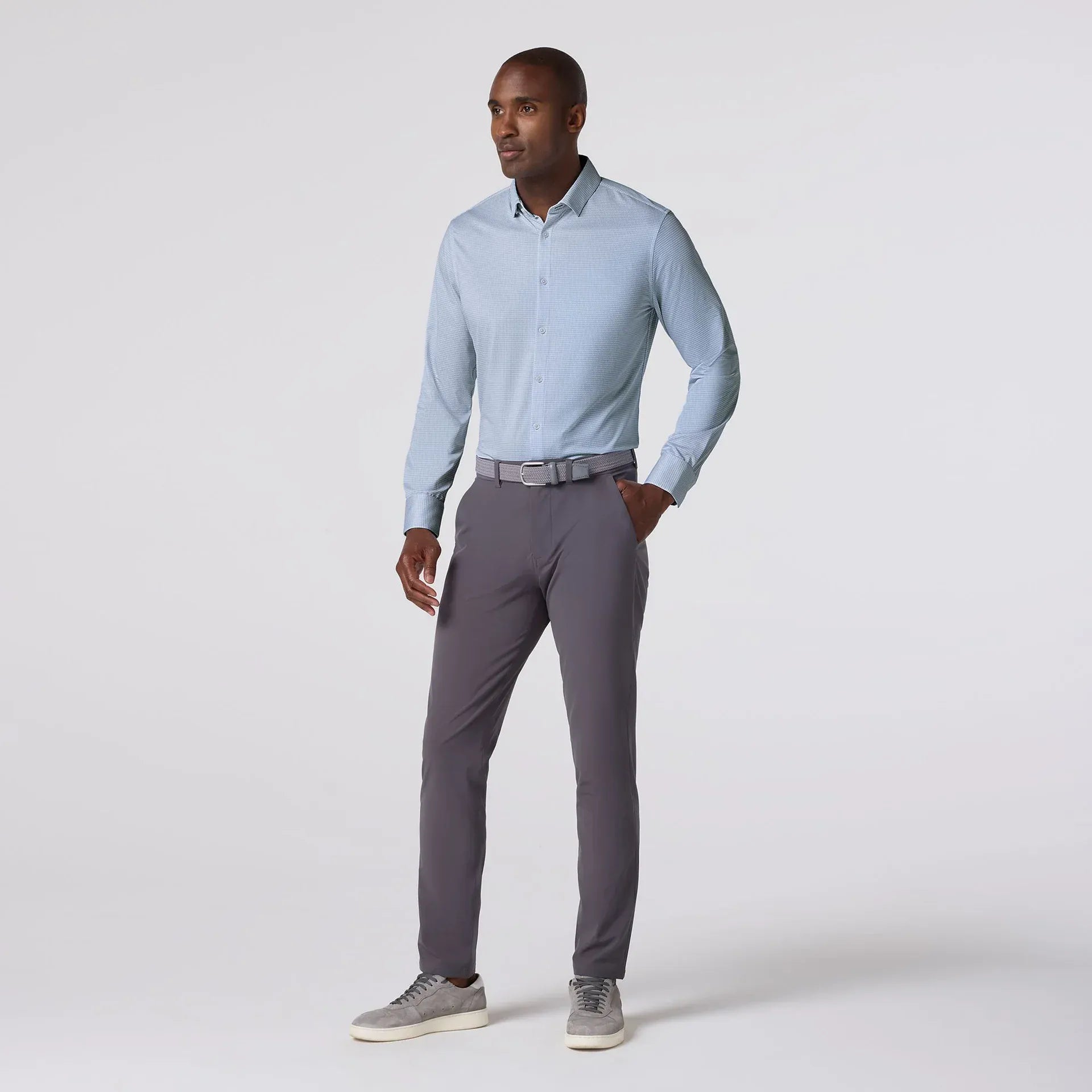 Mizzen & Main Dress Shirts Halyard Dress Shirt in Cloud Blue Peter Gingham