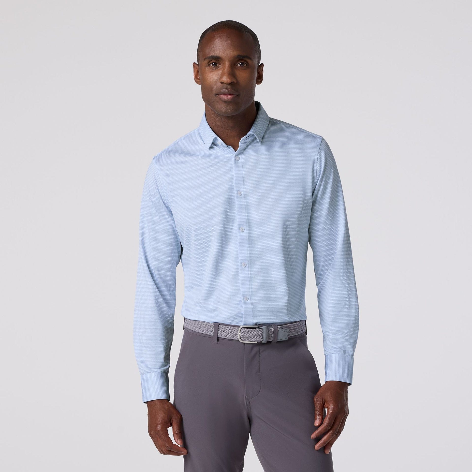 Mizzen & Main Dress Shirts Halyard Dress Shirt in Cloud Blue Peter Gingham