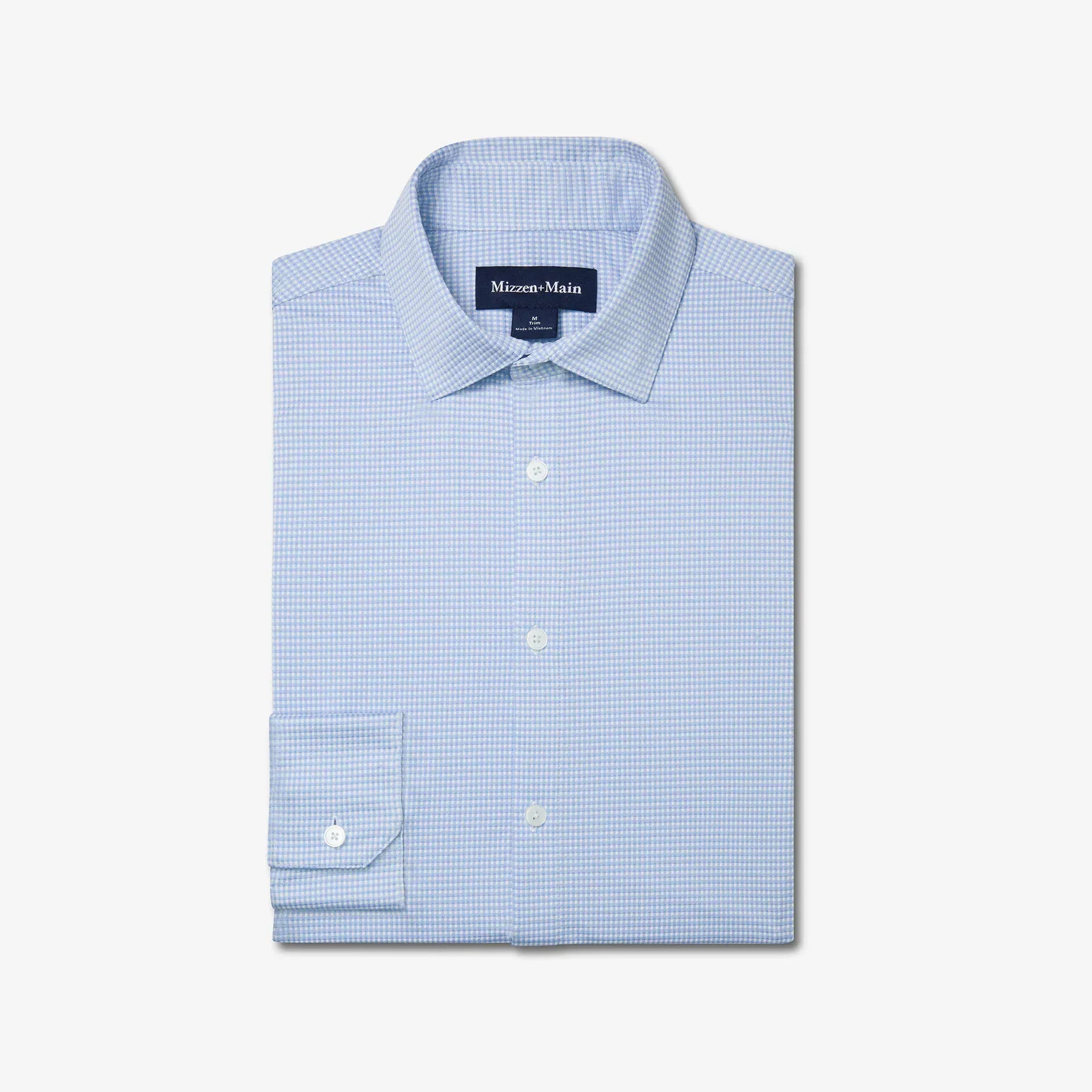 Mizzen & Main Dress Shirts Halyard Dress Shirt in Cloud Blue Peter Gingham