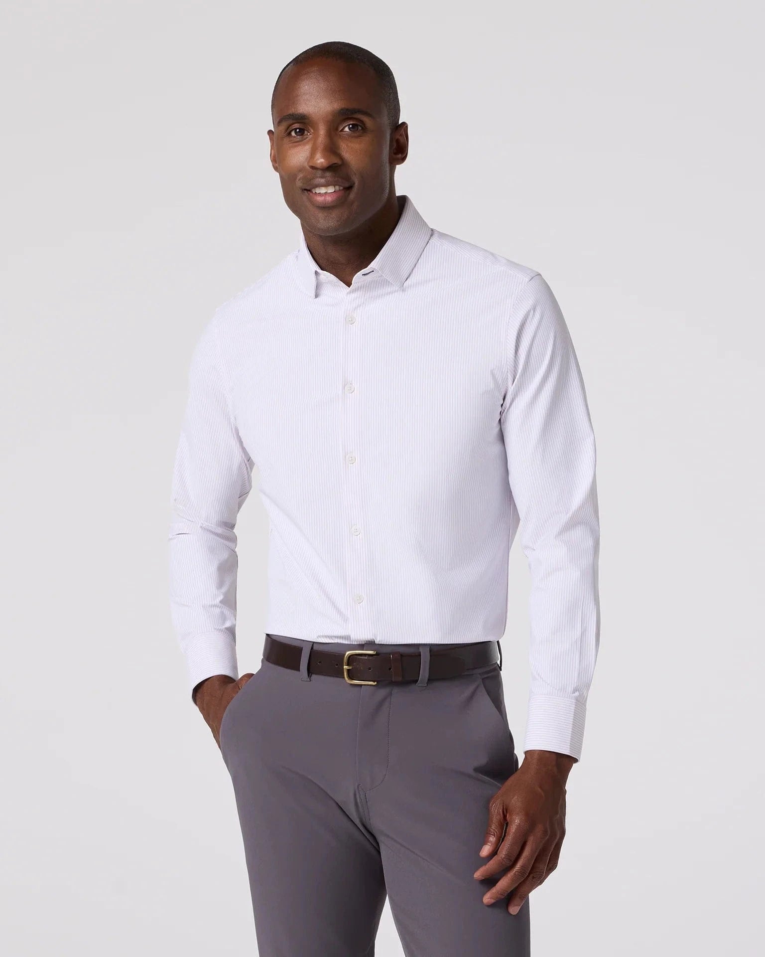 Mizzen & Main Dress Shirts LAVENDER HAZE BANKER STRIPE / S Leeward Dress Shirt