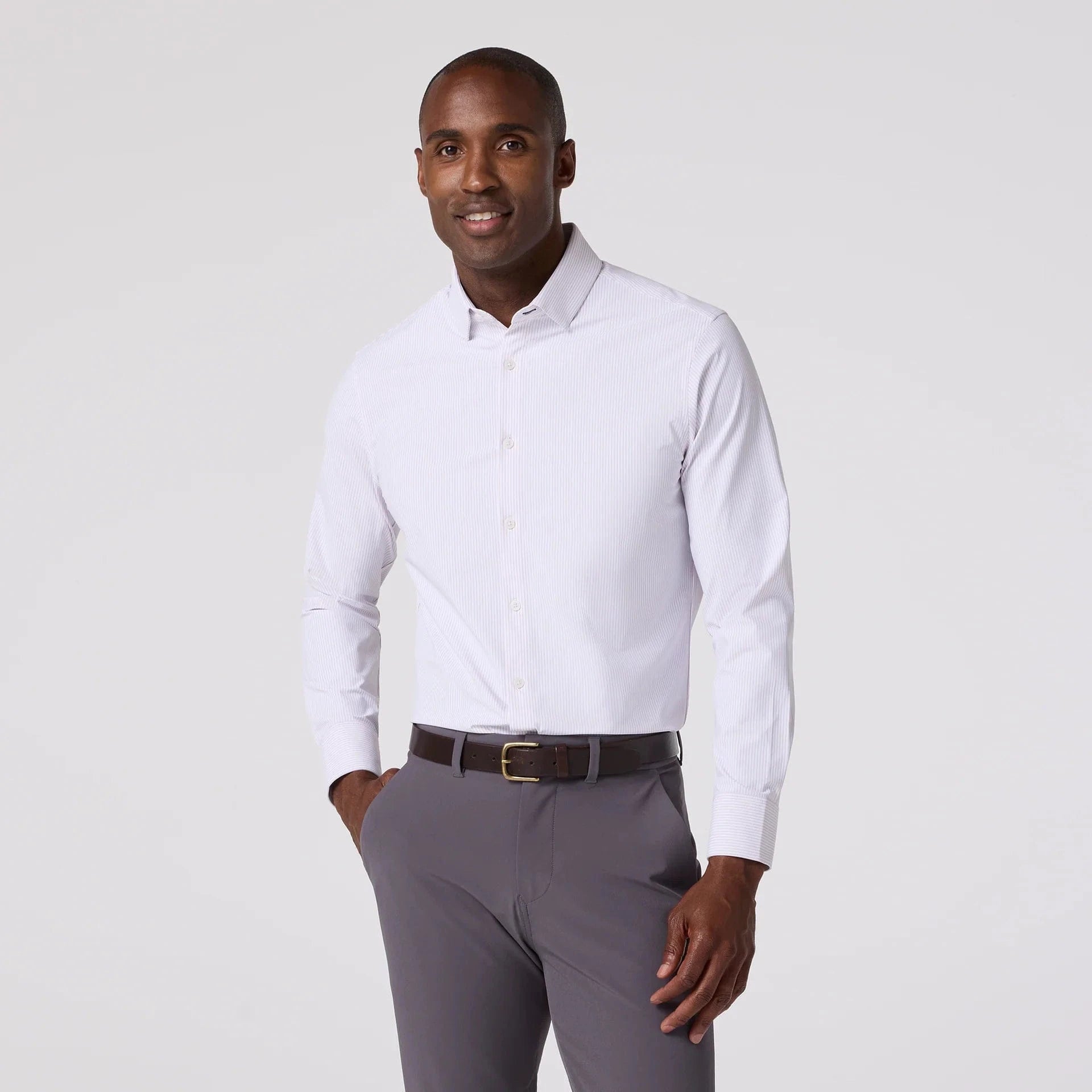 Mizzen & Main Dress Shirts LAVENDER HAZE BANKER STRIPE / S Leeward Dress Shirt