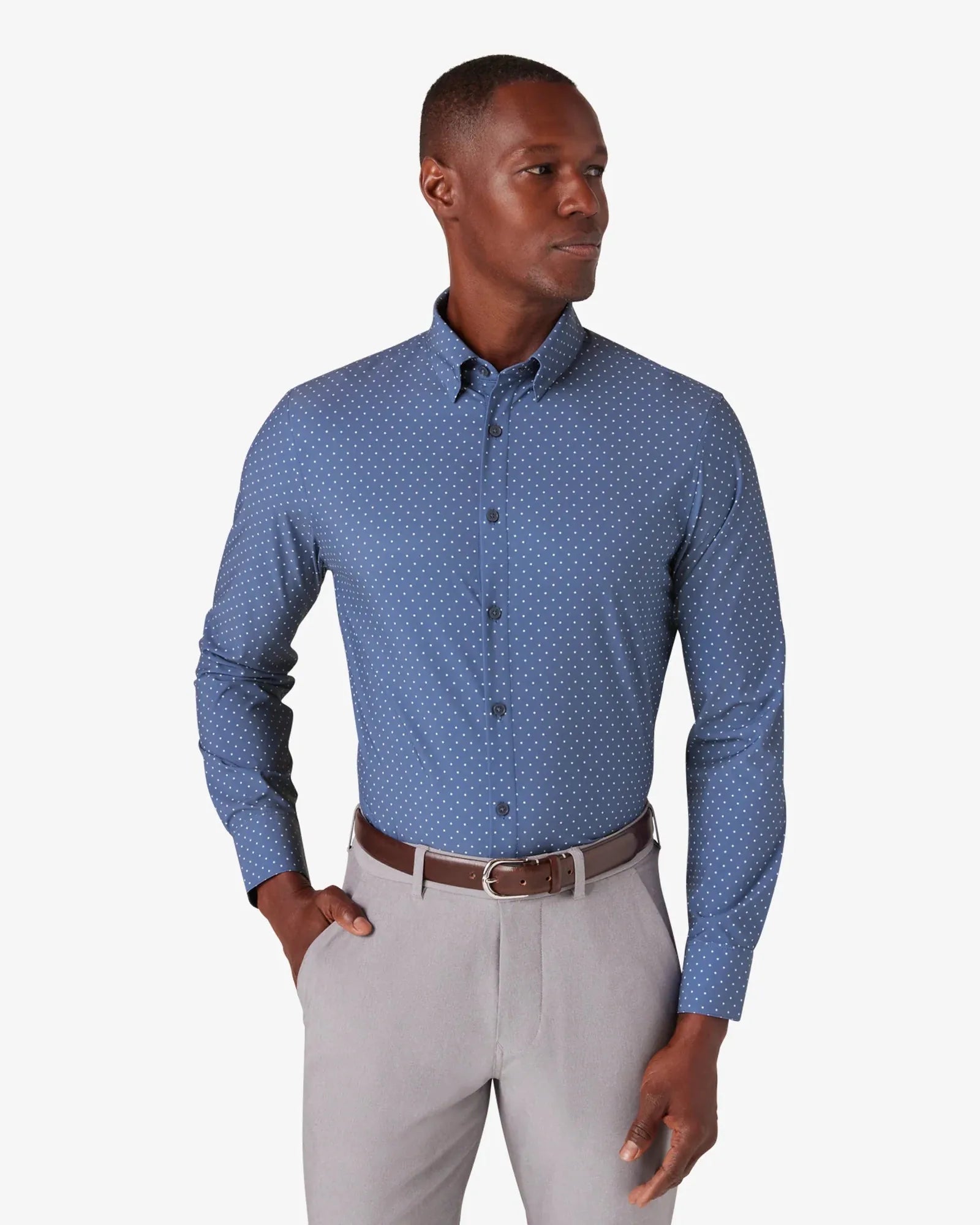 Mizzen & Main Dress Shirts Leeward Dress Shirt Coastal Fjord Dot