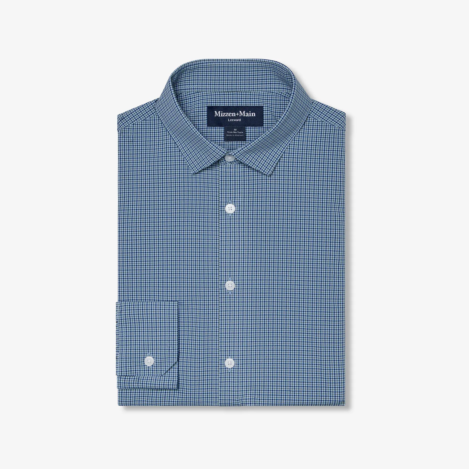 Mizzen+Main Leeward No Tuck Button Down Men's Golf Shirt - Dark Teal Sam Plaid