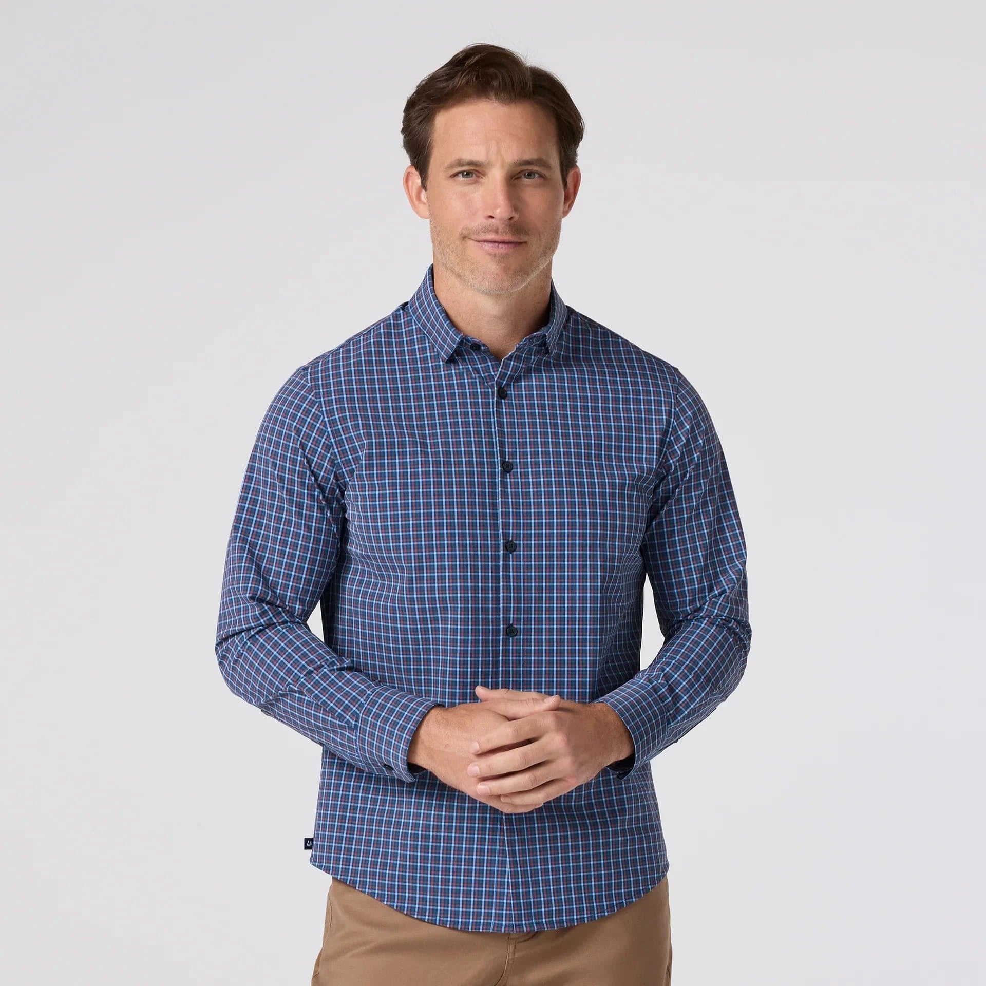 Mizzen & Main Sport Shirts COBALT DOUG PLAID / S Leeward No Tuck Dress Shirt