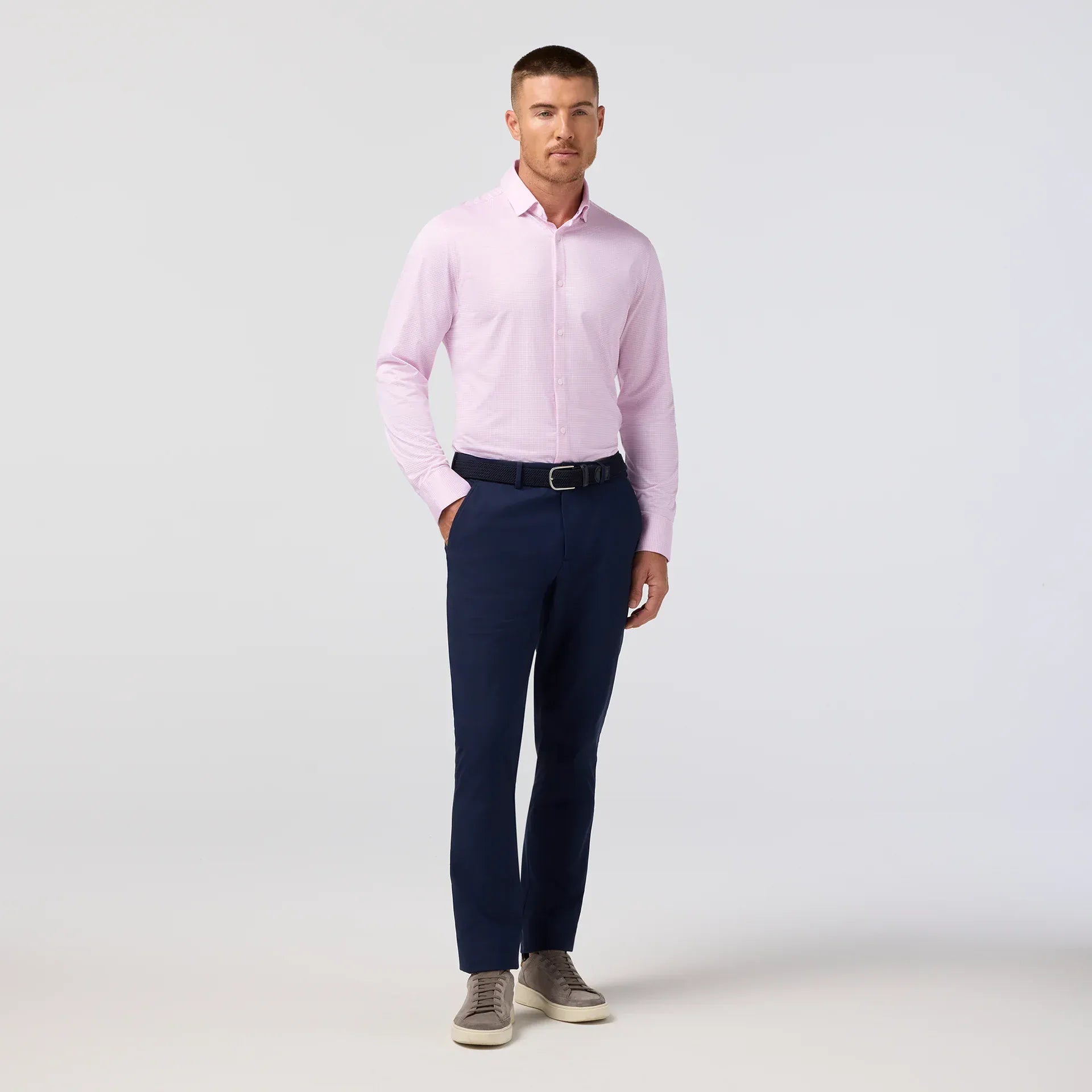 Mizzen & Main Sport Shirts Halyard Dress Shirt in Pink Salt Peter Gingham