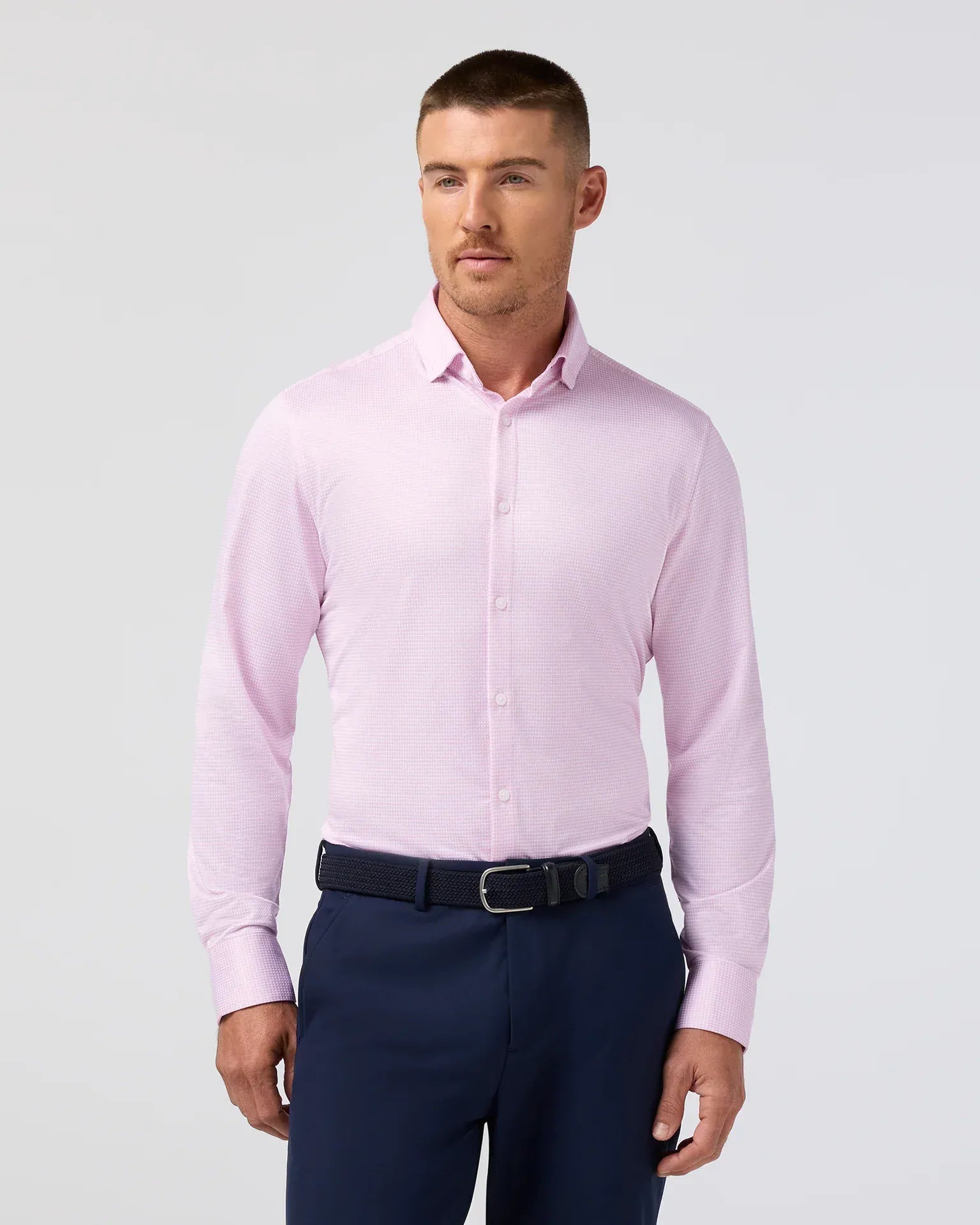 Mizzen & Main Sport Shirts Halyard Dress Shirt in Pink Salt Peter Gingham
