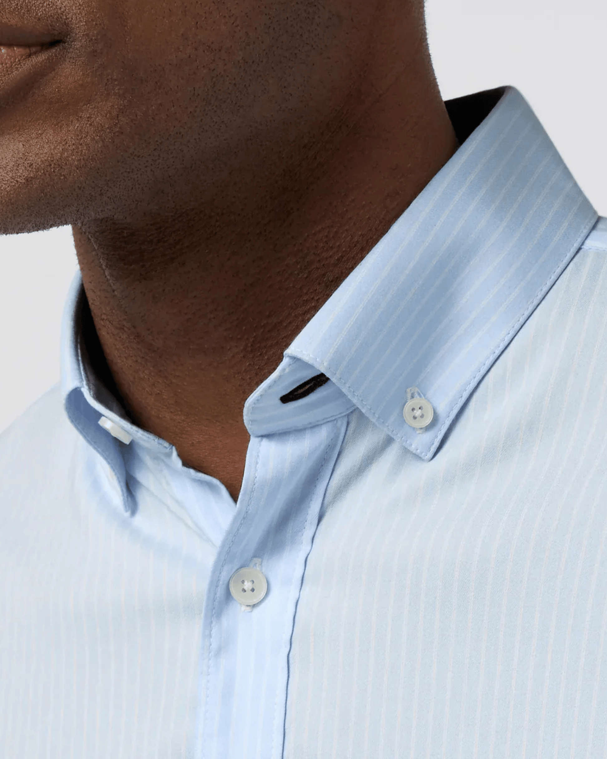 Mizzen & Main Sport Shirts Kennedy Shirt in Cloud Blue Chalk Stripe