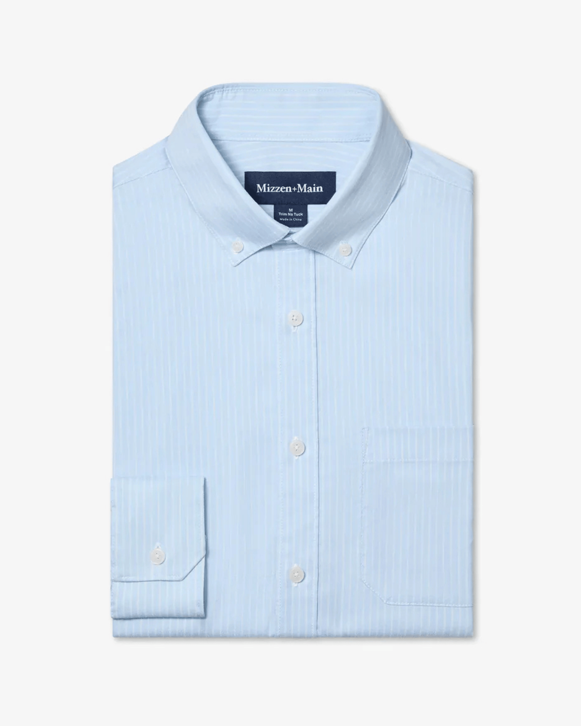 Mizzen & Main Sport Shirts Kennedy Shirt in Cloud Blue Chalk Stripe