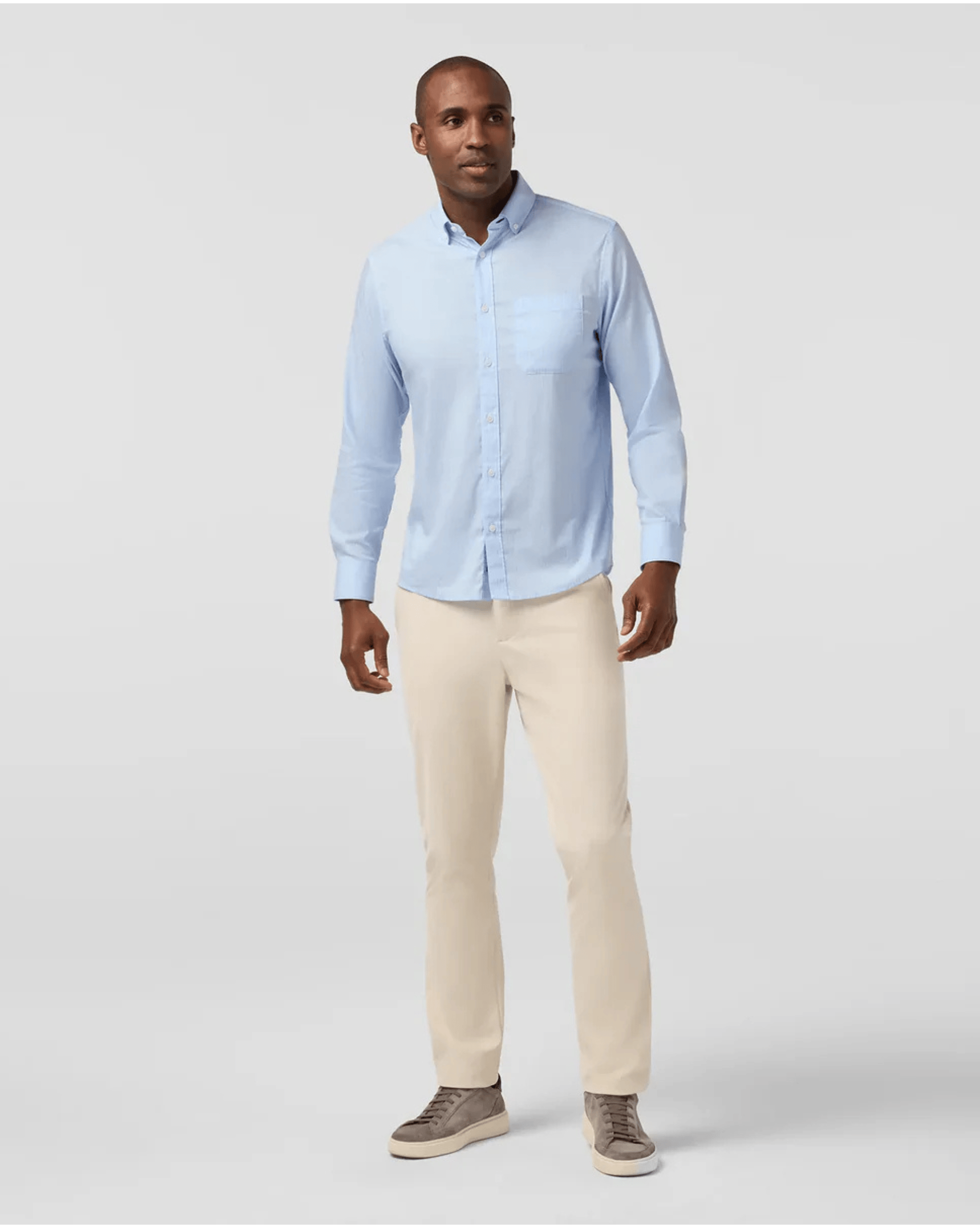 Mizzen & Main Sport Shirts Kennedy Shirt in Cloud Blue Chalk Stripe