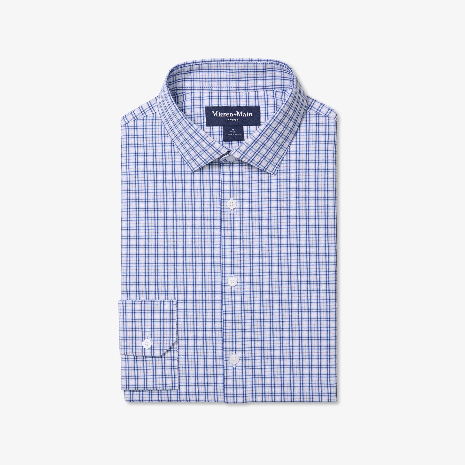 Mizzen & Main Sport Shirts Leeward Dress Shirt in Cobalt Denis Plaid