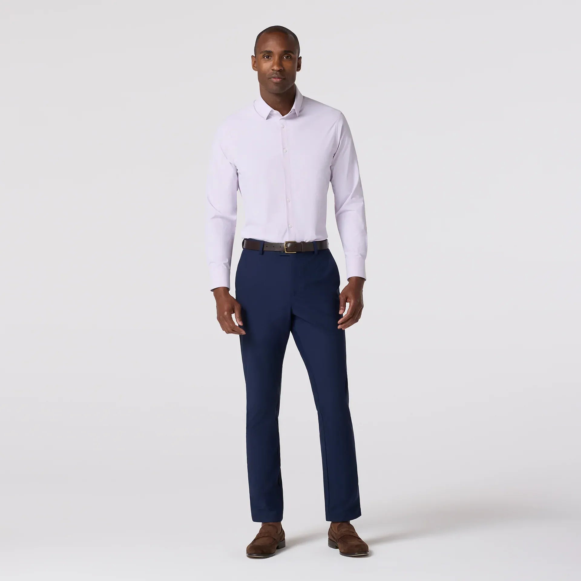 Mizzen & Main Sport Shirts Leeward Dress Shirt in Lavender Check