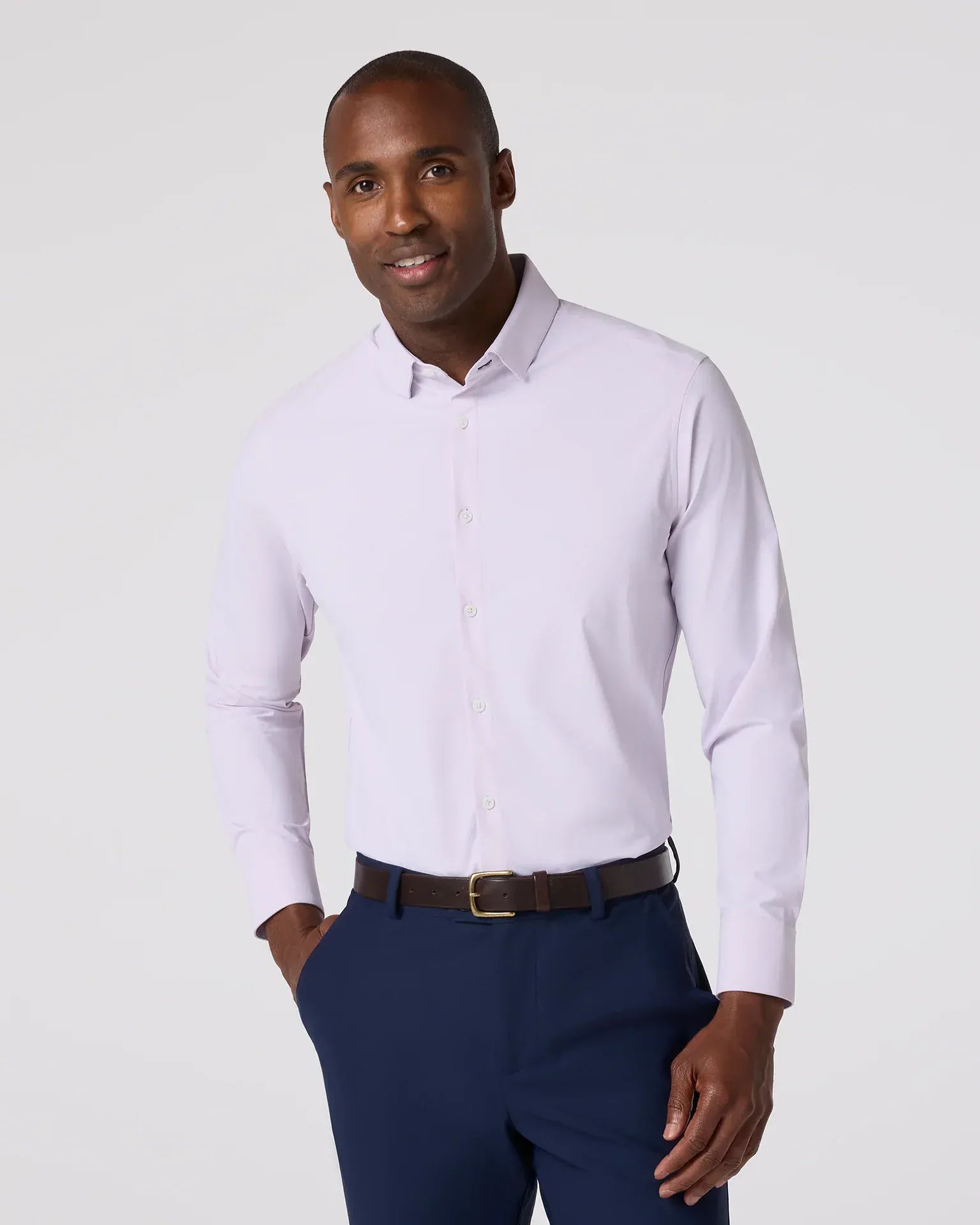 Mizzen & Main Sport Shirts Leeward Dress Shirt in Lavender Check