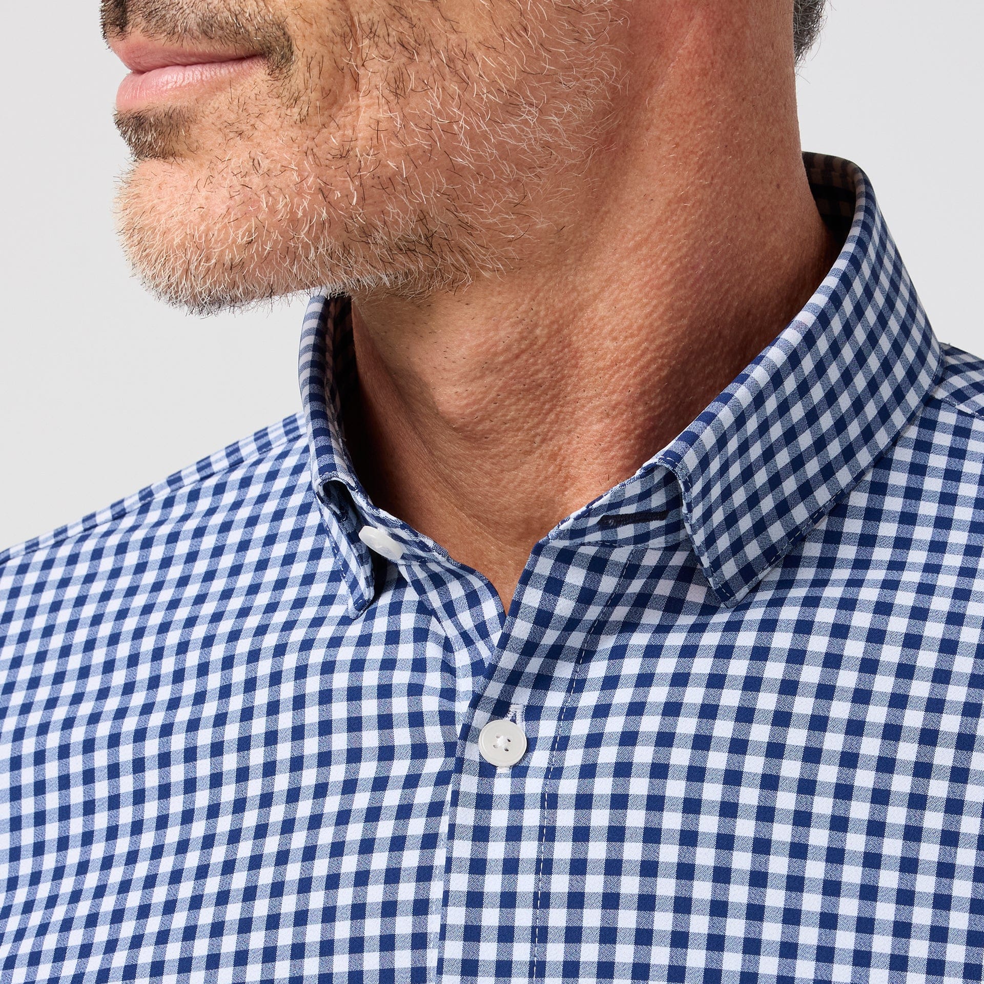 Mizzen & Main Sport Shirts Leeward Dress Shirt in Midnight Navy Crew Gingham