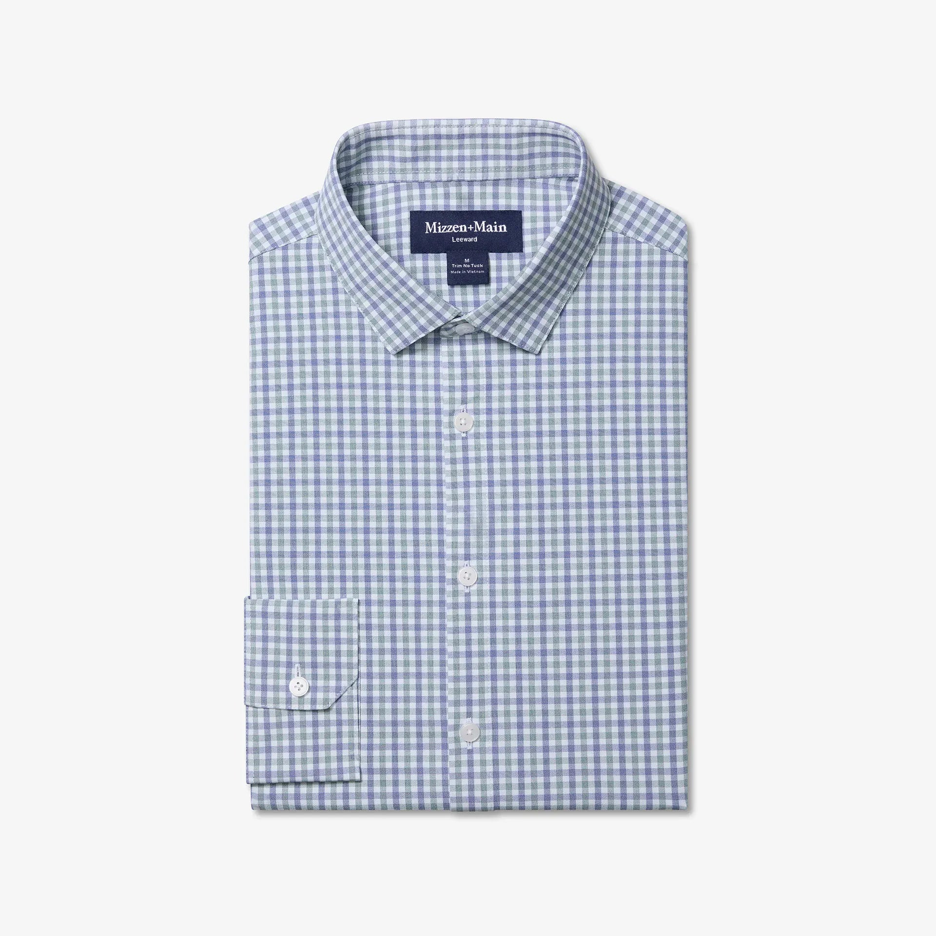 Mizzen & Main Sport Shirts Leeward No Tuck Dress Shirt in Olive Miles Plaid
