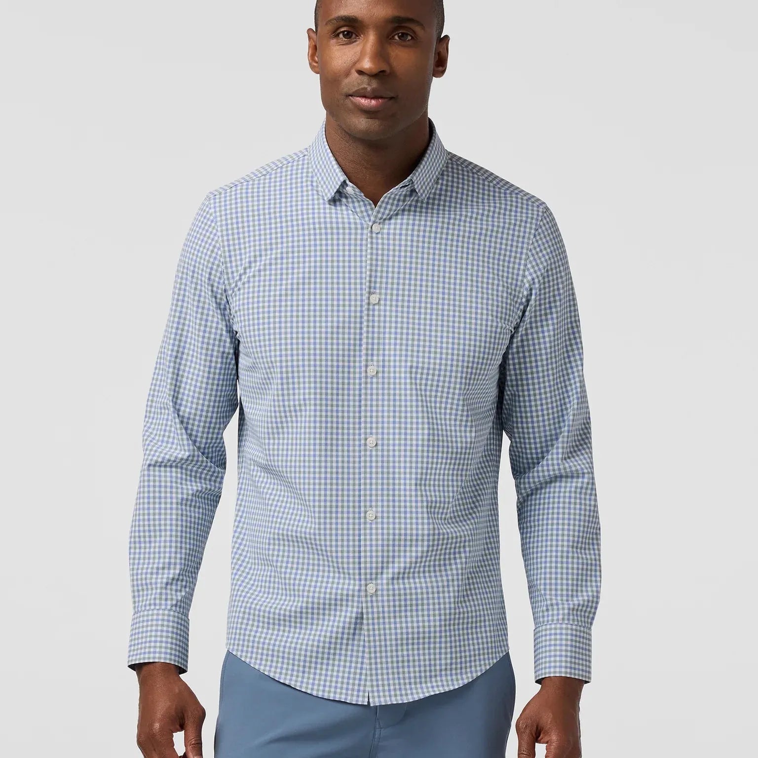 Mizzen & Main Sport Shirts Leeward No Tuck Dress Shirt in Olive Miles Plaid