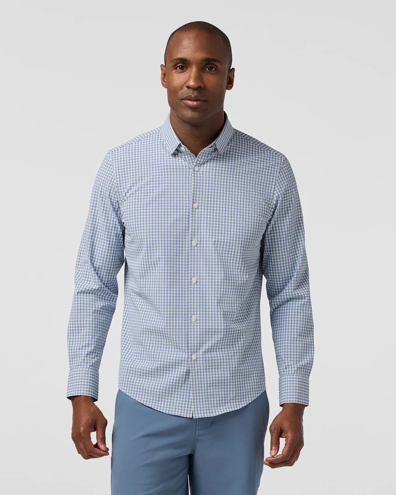 Mizzen & Main Sport Shirts Leeward No Tuck Dress Shirt in Olive Miles Plaid