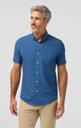 Mizzen & Main Sport Shirts Leeward Short Sleeve in Midnight Navy Medallion