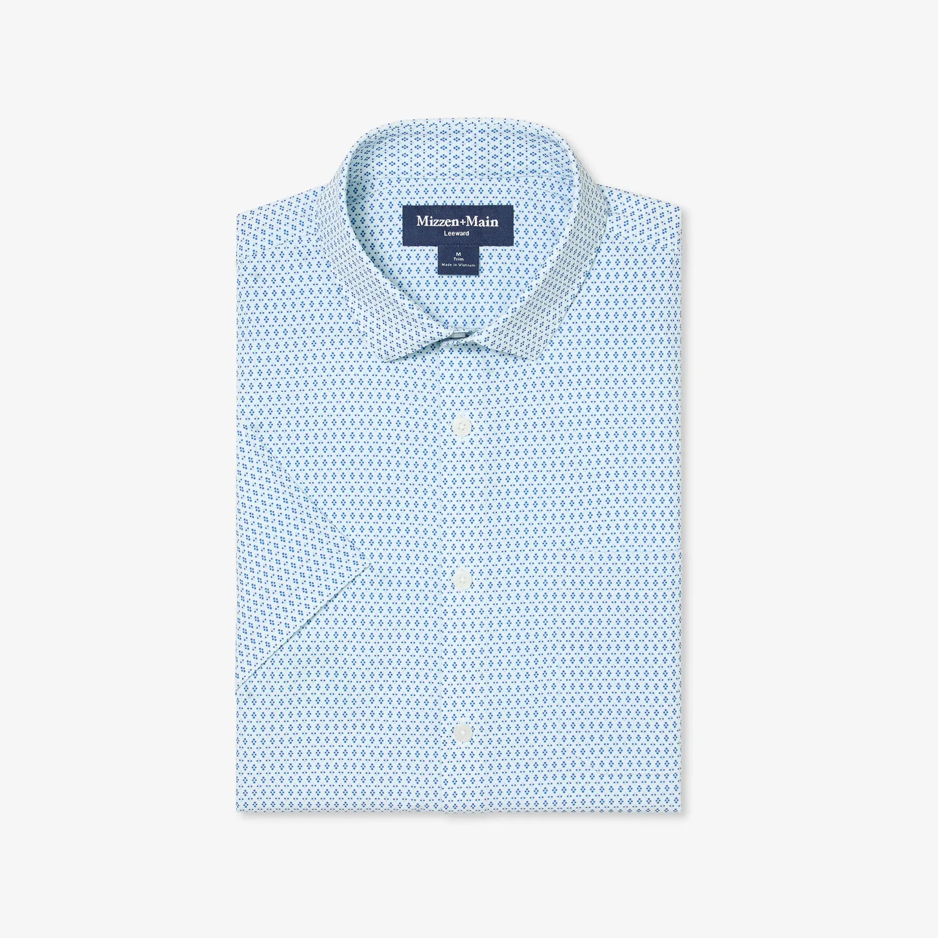 Mizzen & Main Sport Shirts Leeward Short Sleeve in Skyline Blue Multi Diamond