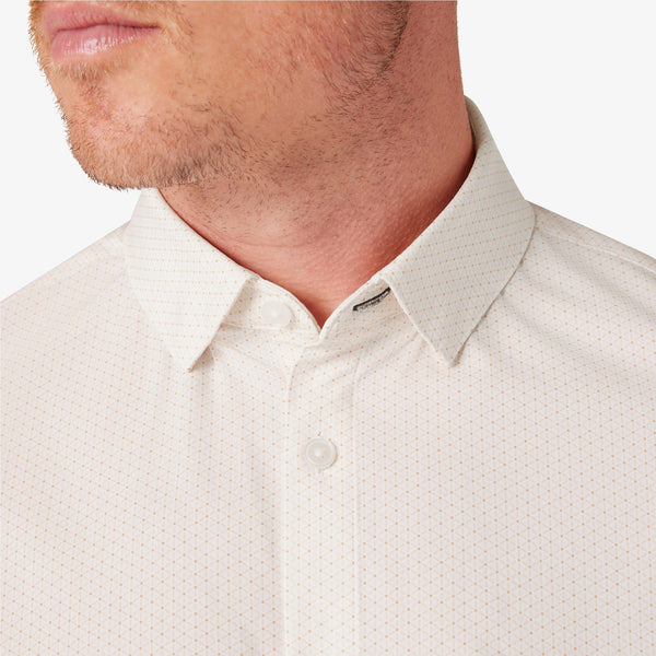 Mizzen & Main Sport Shirts Leeward Short Sleeve- Peach Triangle Geo