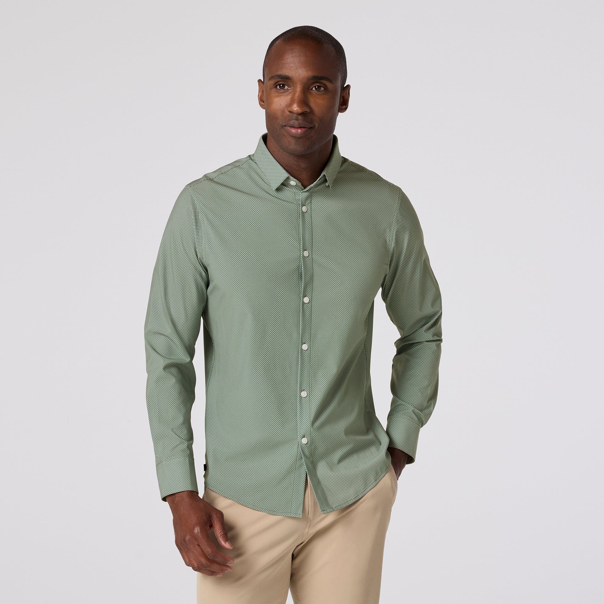 Mizzen & Main Sport Shirts OLIVE PRESSED DIAMOND / S Leeward No Tuck Dress Shirt