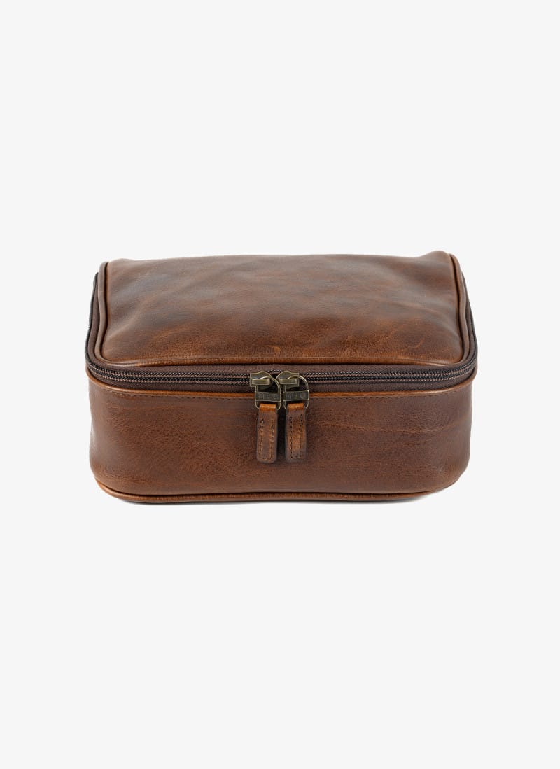Moore & Giles Donald Leather Wash Kit in Titan Milled Brown – M