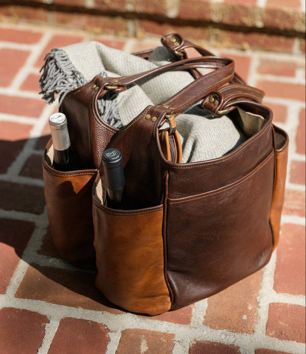 Moore & Giles Luggage Belle Picnic Tote- Titan Milled Brown