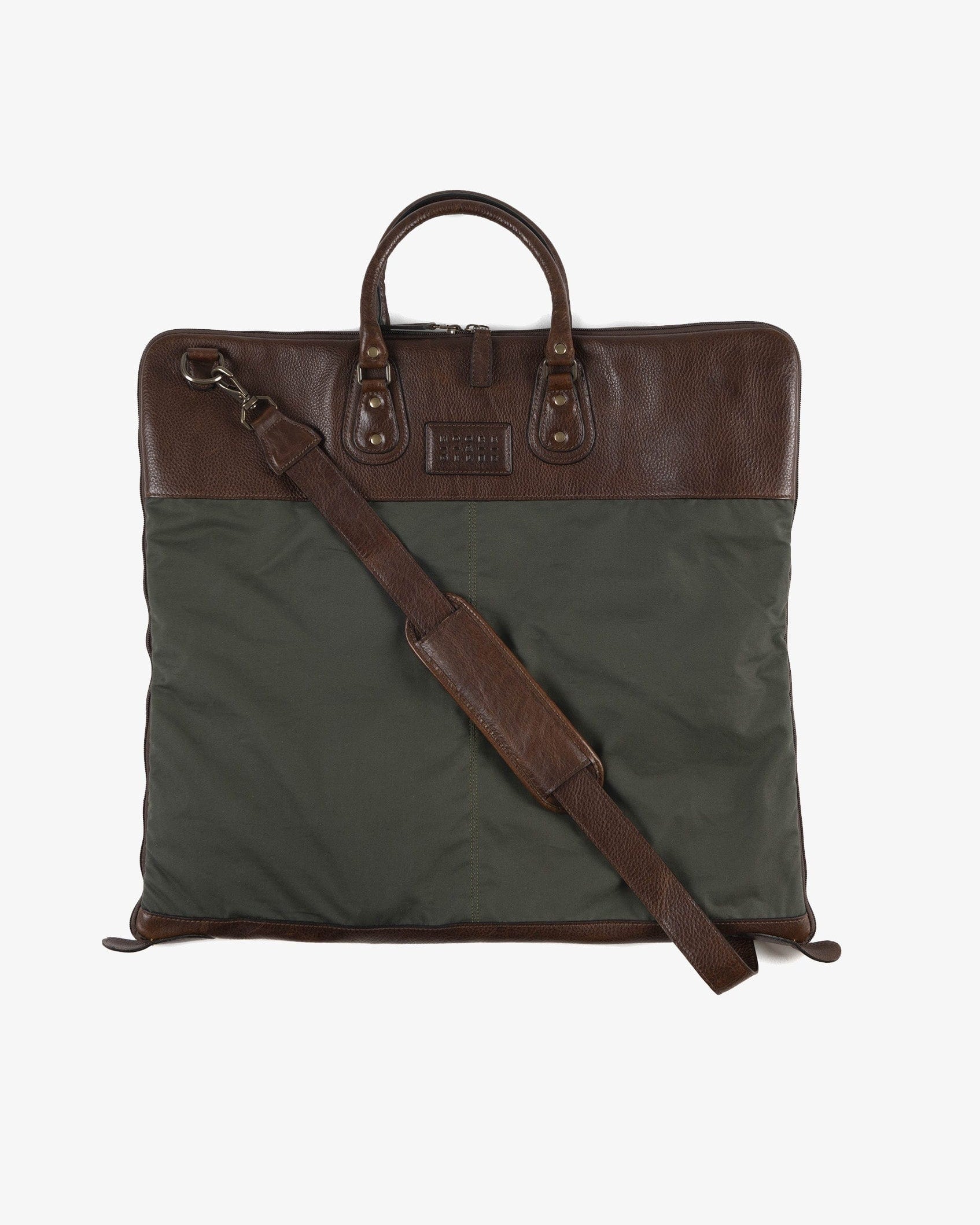 Moore & Giles Luggage Gravely Garment Bag - Olive & Titan Milled Brown
