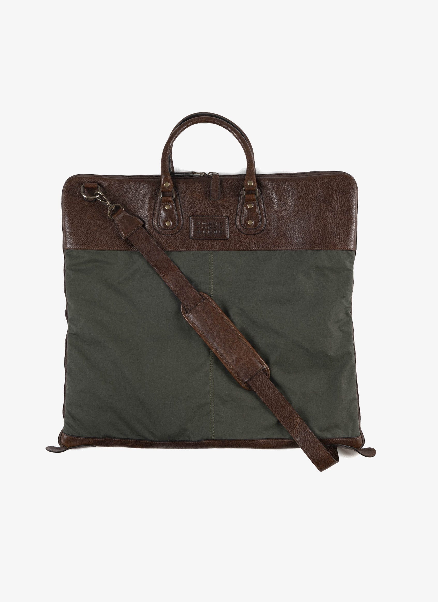 Moore & Giles Luggage Gravely Garment Bag - Olive & Titan Milled Brown