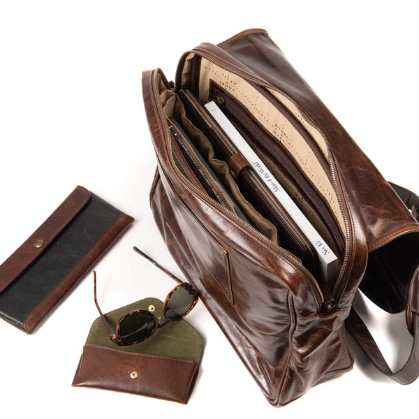 Moore & Giles Luggage Wynn Mail Bag- Brompton Brown