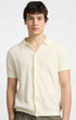 Onia Camp Shirt Boucle Rib Button Up Shirt in Cream