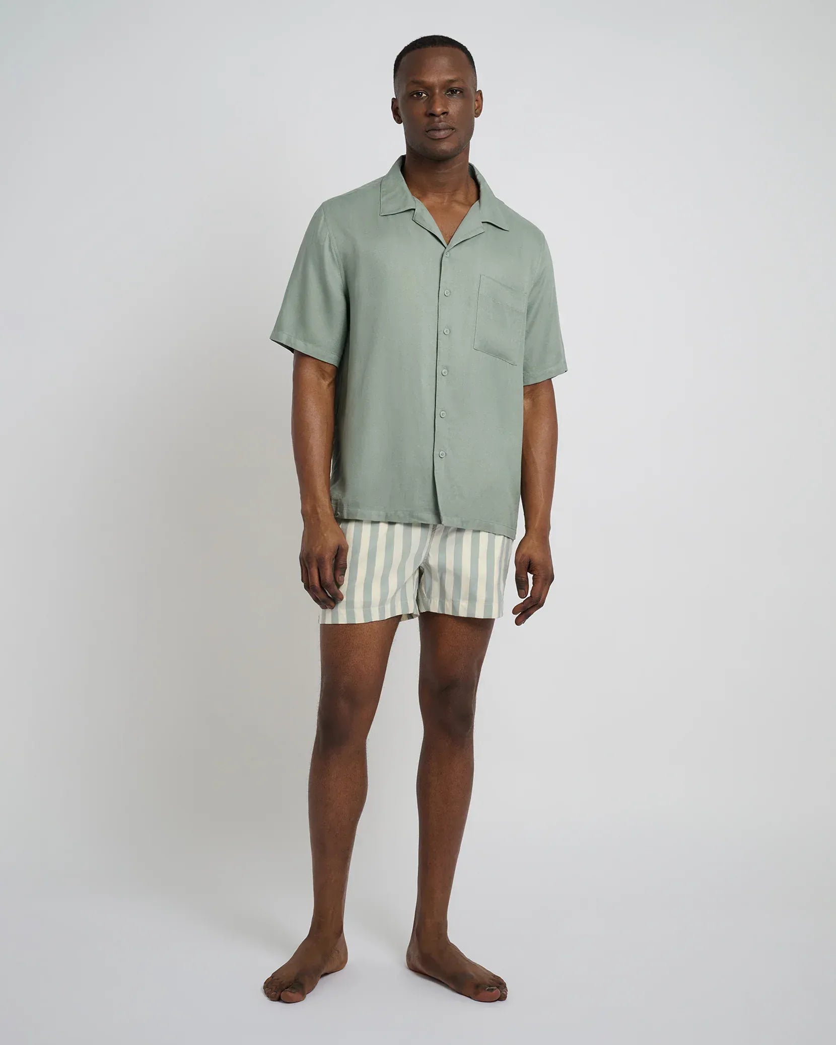 Onia Camp Shirt Tencel Vacation Shirt in Sage