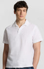 Onia Polos Cotton Linen Pop-Over Polo in White