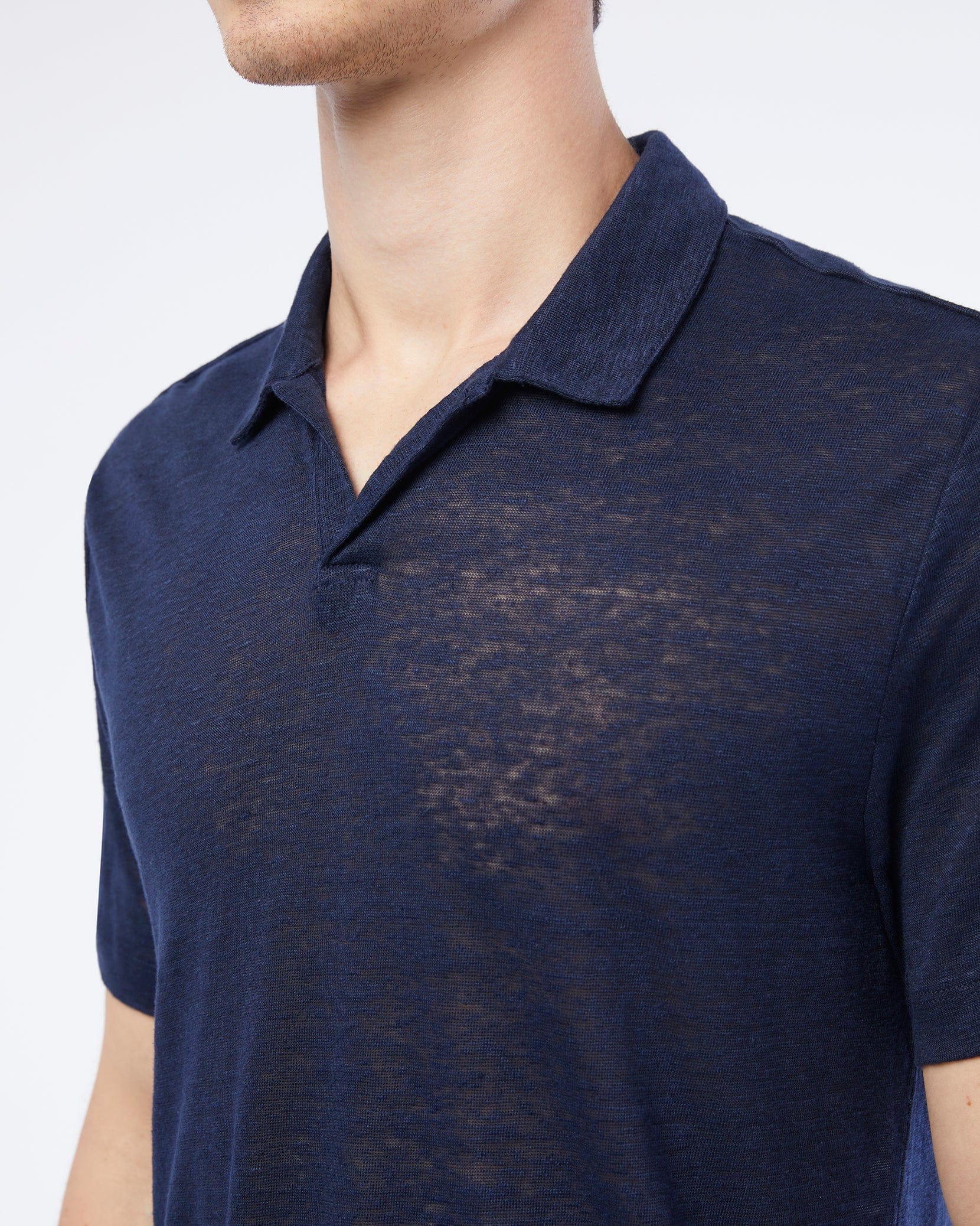 Onia Polos Shaun Linen Polo in Deep Navy