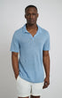 Onia Polos Shaun Linen Polo in Dusty Blue