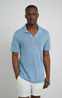 Onia Polos Shaun Linen Polo in Dusty Blue