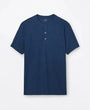 Orchard & Broome T-Shirts Norfolk Micro Stripe Stretch Henley - Pacific