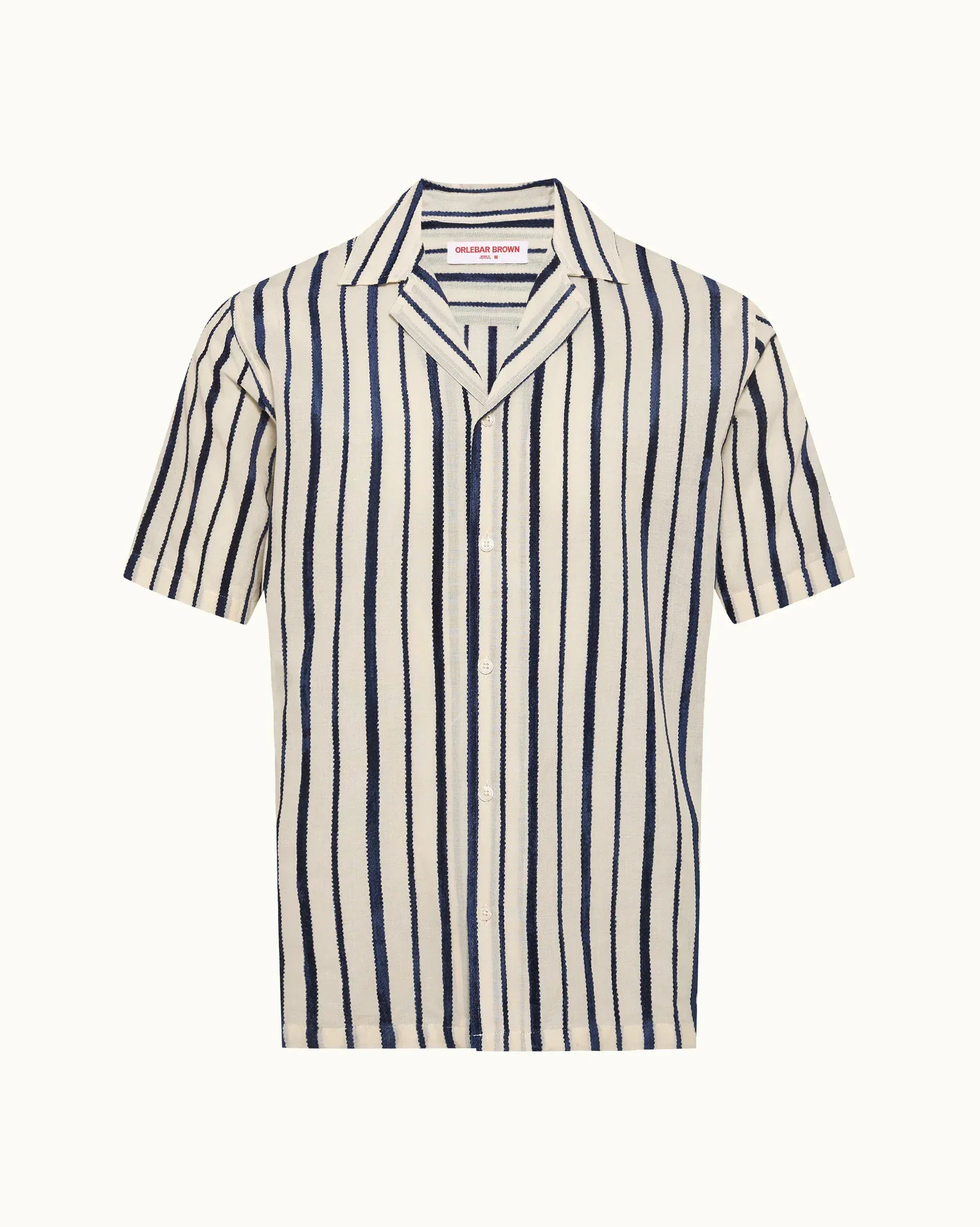 Orlebar Brown Camp Shirt Maitan Chenille Stripe Shirt