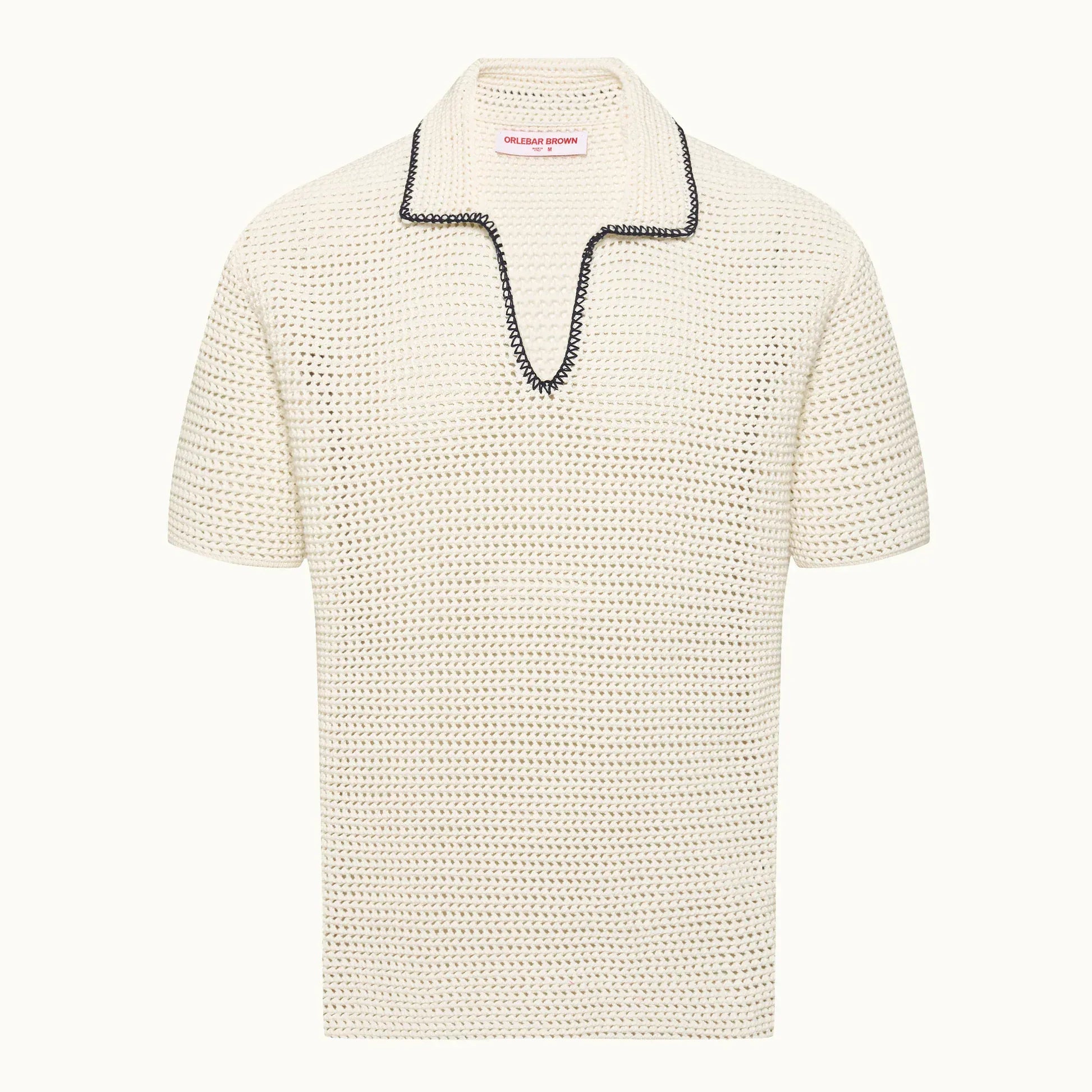 Orlebar Brown Polos Batten Edge Stitch Crochet Polo