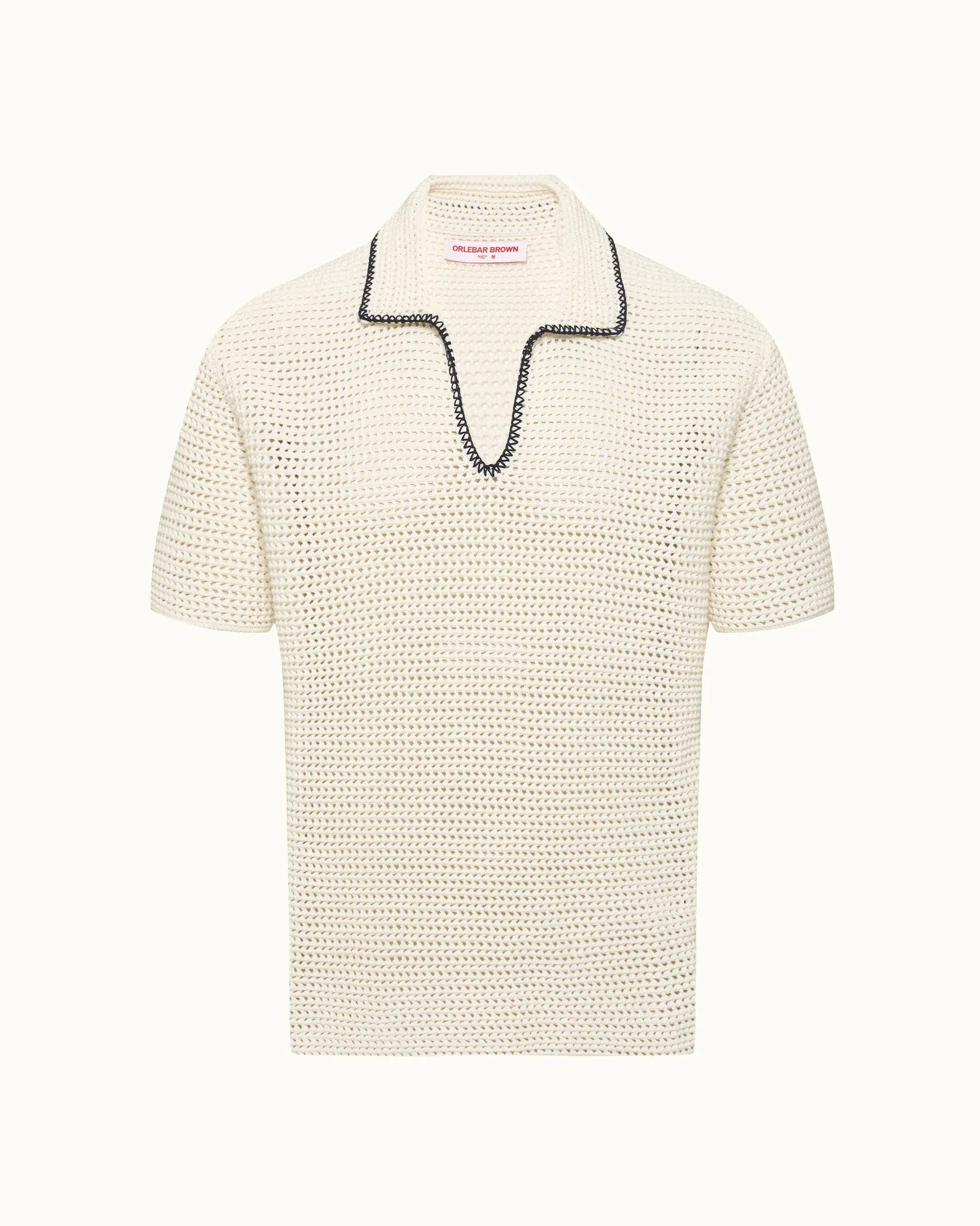 Orlebar Brown Polos Batten Edge Stitch Crochet Polo