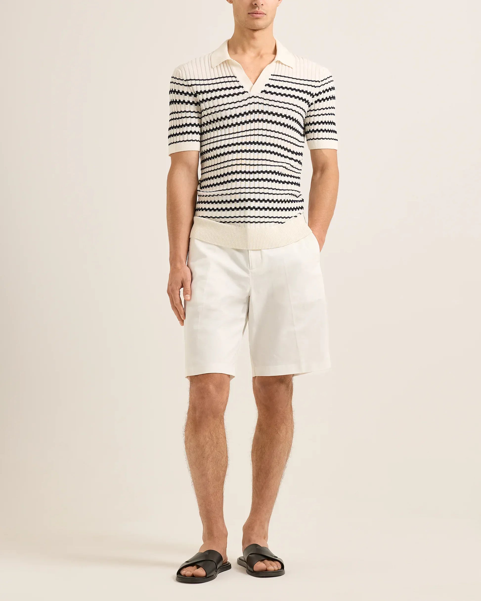 Orlebar Brown Polos Canet Ribbed Stitch Knit Polo