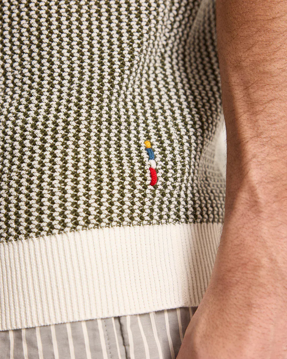 Orlebar Brown Polos Horton Tailored Chevron Crochet Polo