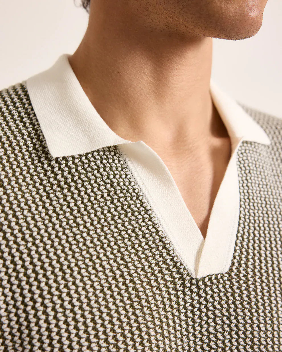 Orlebar Brown Polos Horton Tailored Chevron Crochet Polo