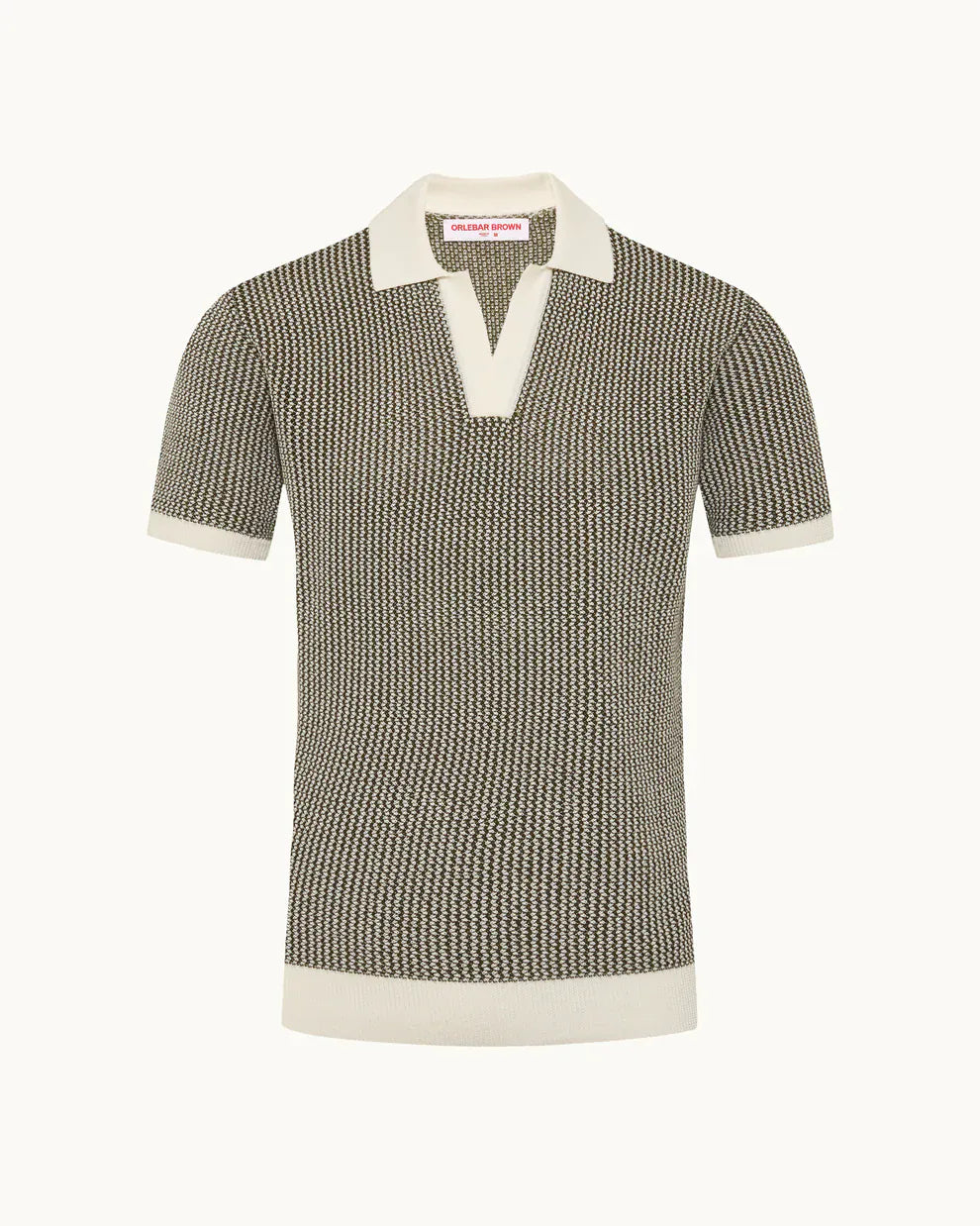 Orlebar Brown Polos Horton Tailored Chevron Crochet Polo