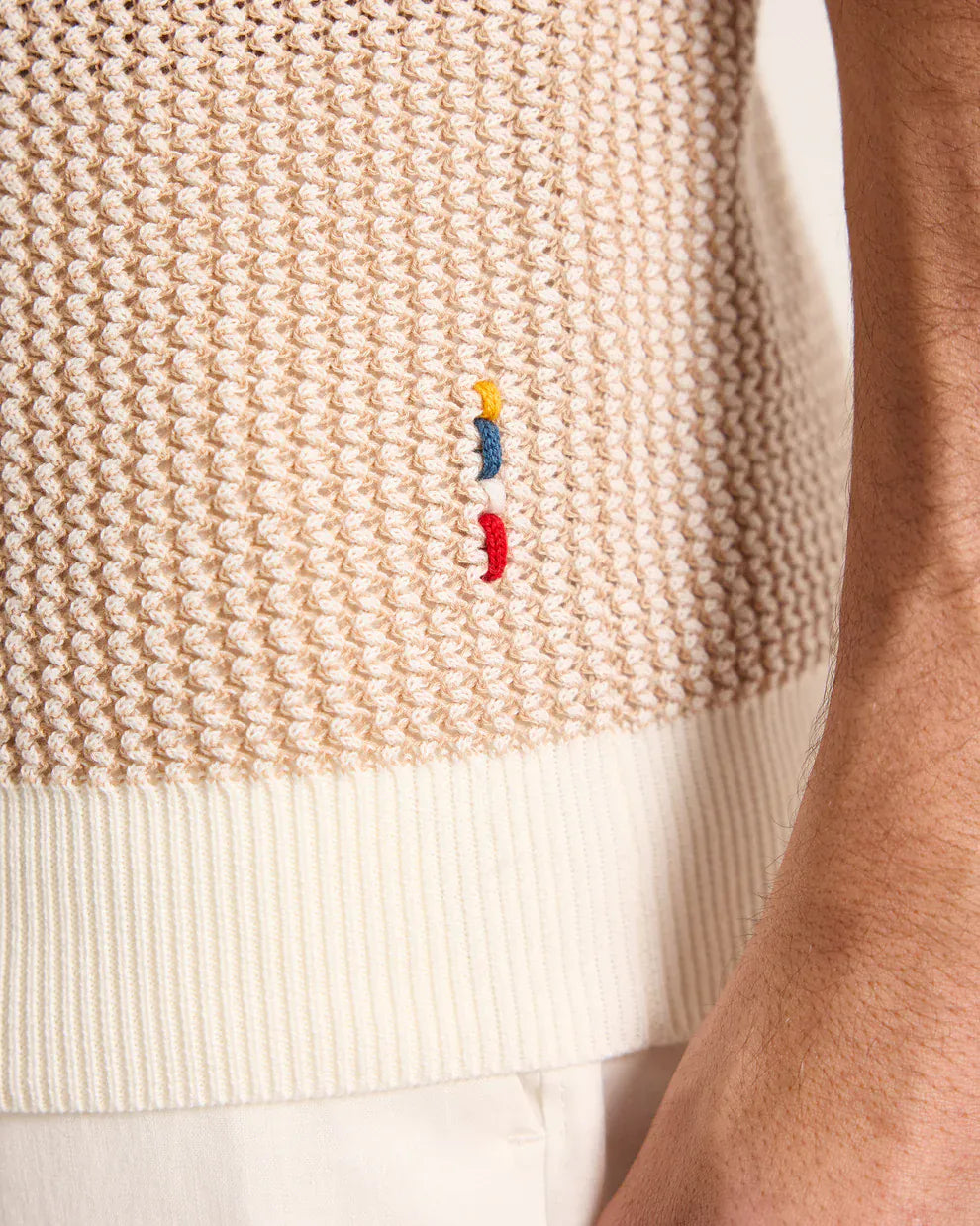Orlebar Brown Polos Tailored Chevron Crochet Polo