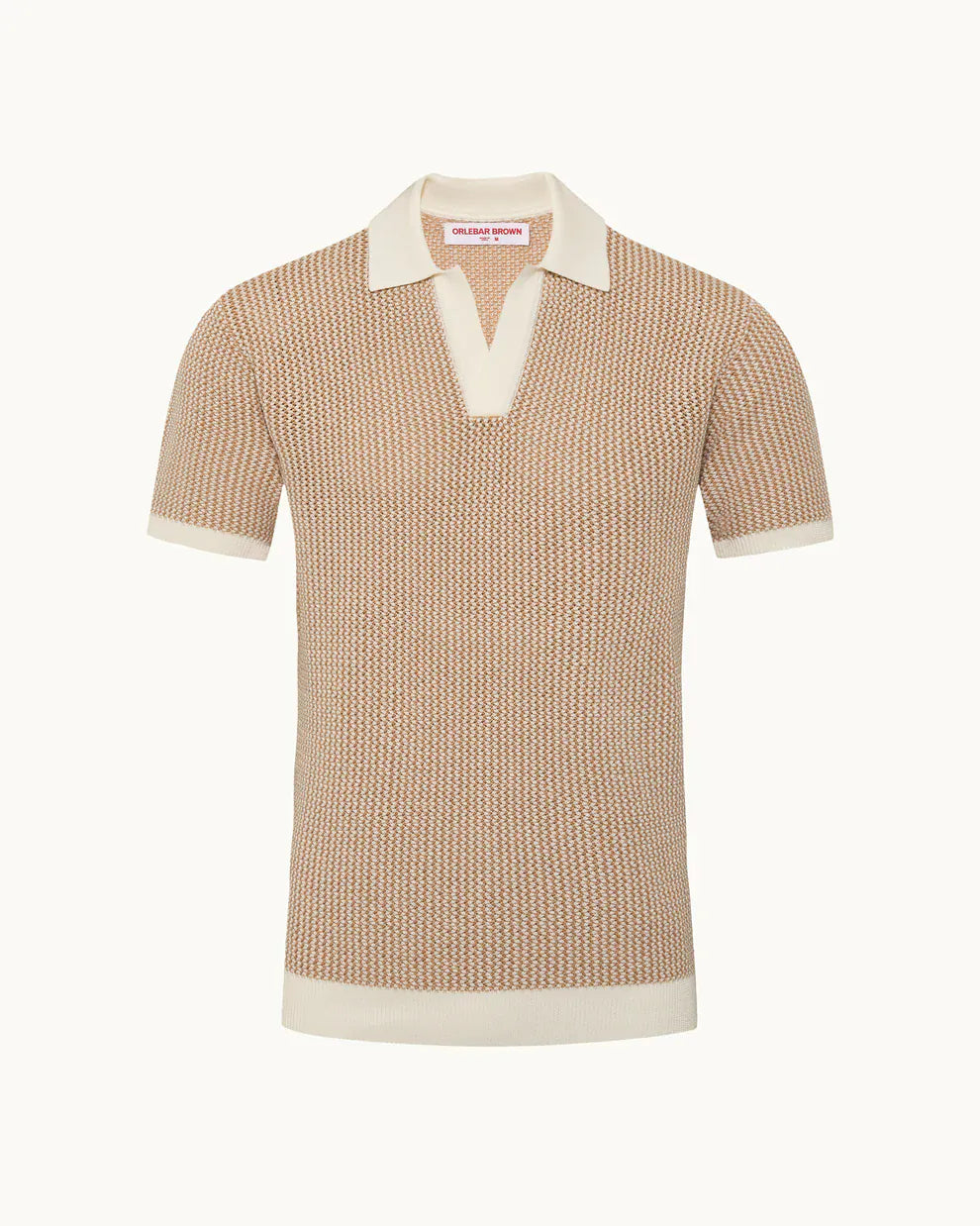 Orlebar Brown Polos Tailored Chevron Crochet Polo