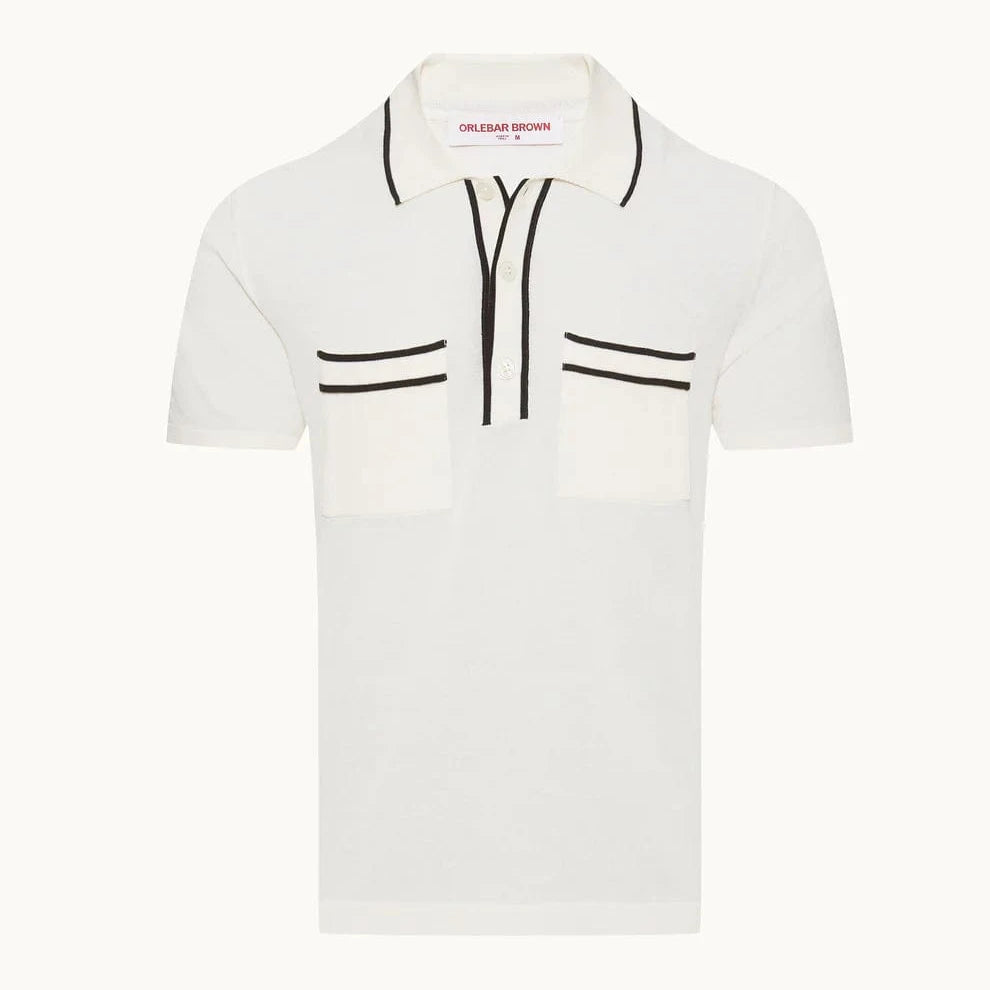 Orlebar Brown Polos WHITE SAND/BLACK / S Keeling Polo