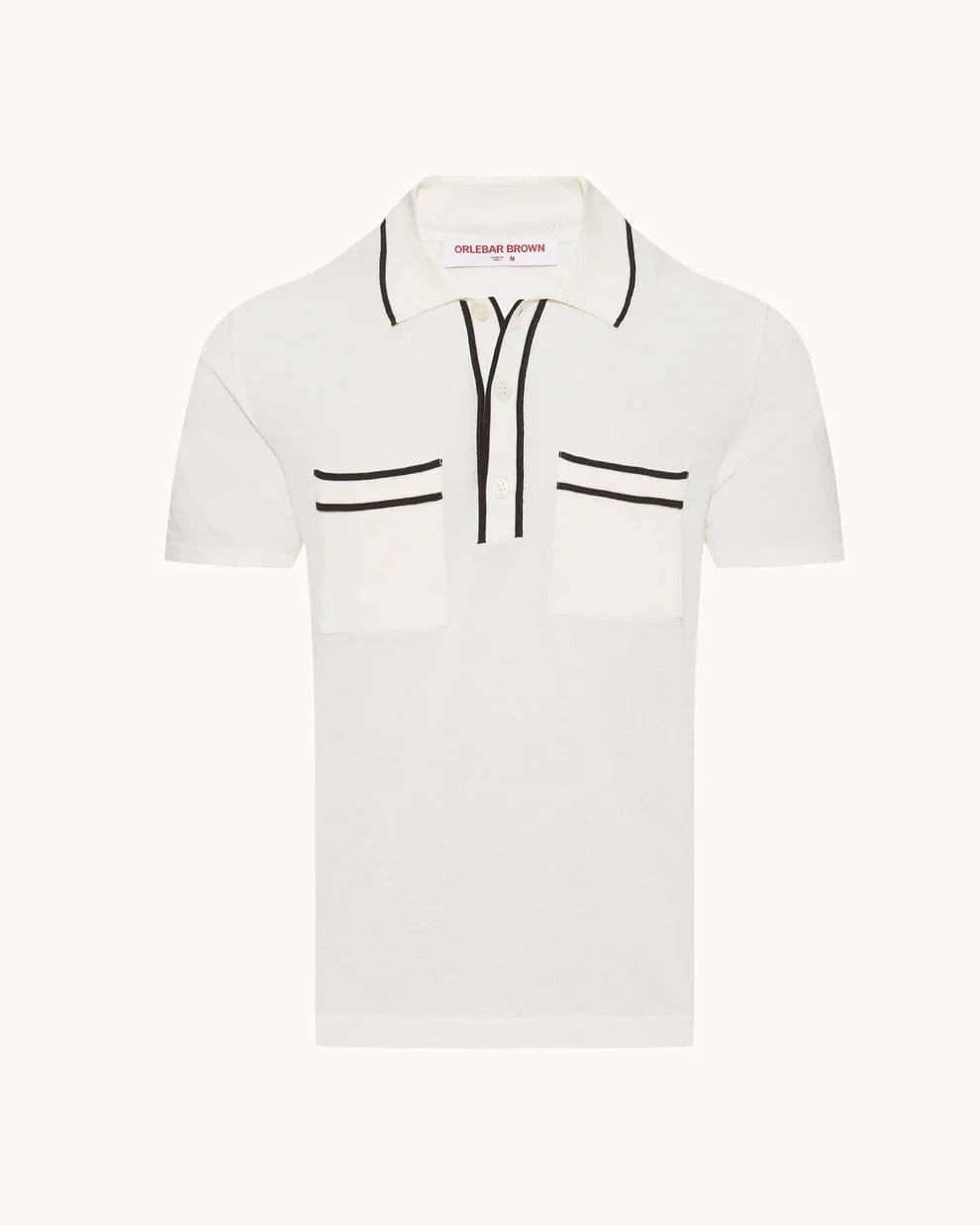 Orlebar Brown Polos WHITE SAND/BLACK / S Keeling Polo