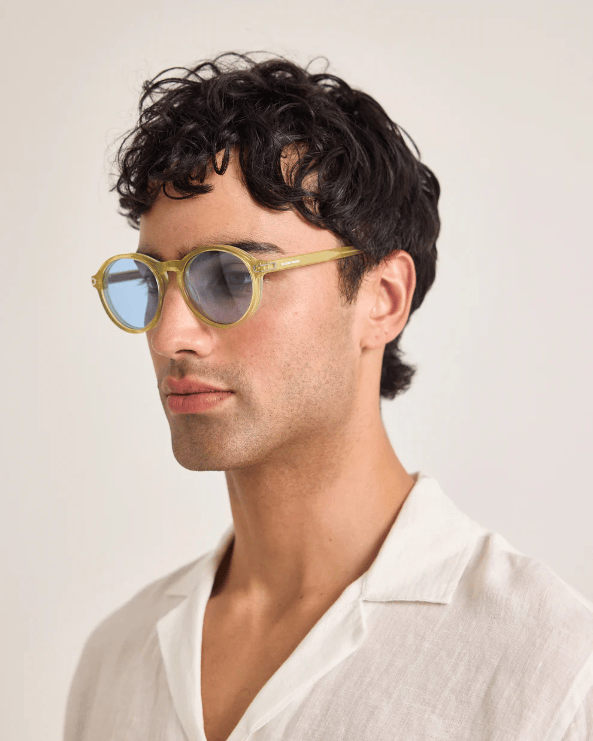 Orlebar Brown Sunglasses The Billie Bio-Circular Acetate Sunglasses In Honey / Sky